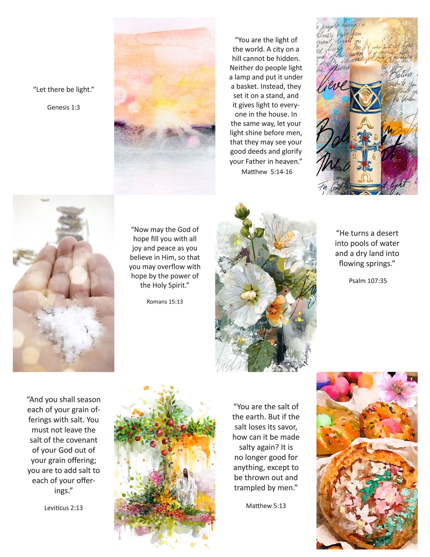 SALT & LIGHT  - Bible Verse cards with option of Tin Box