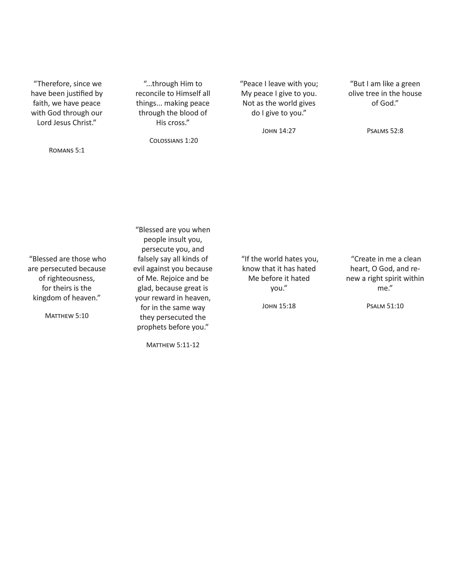 Beatitudes 2  - Bible Verse cards with option of Tin Box