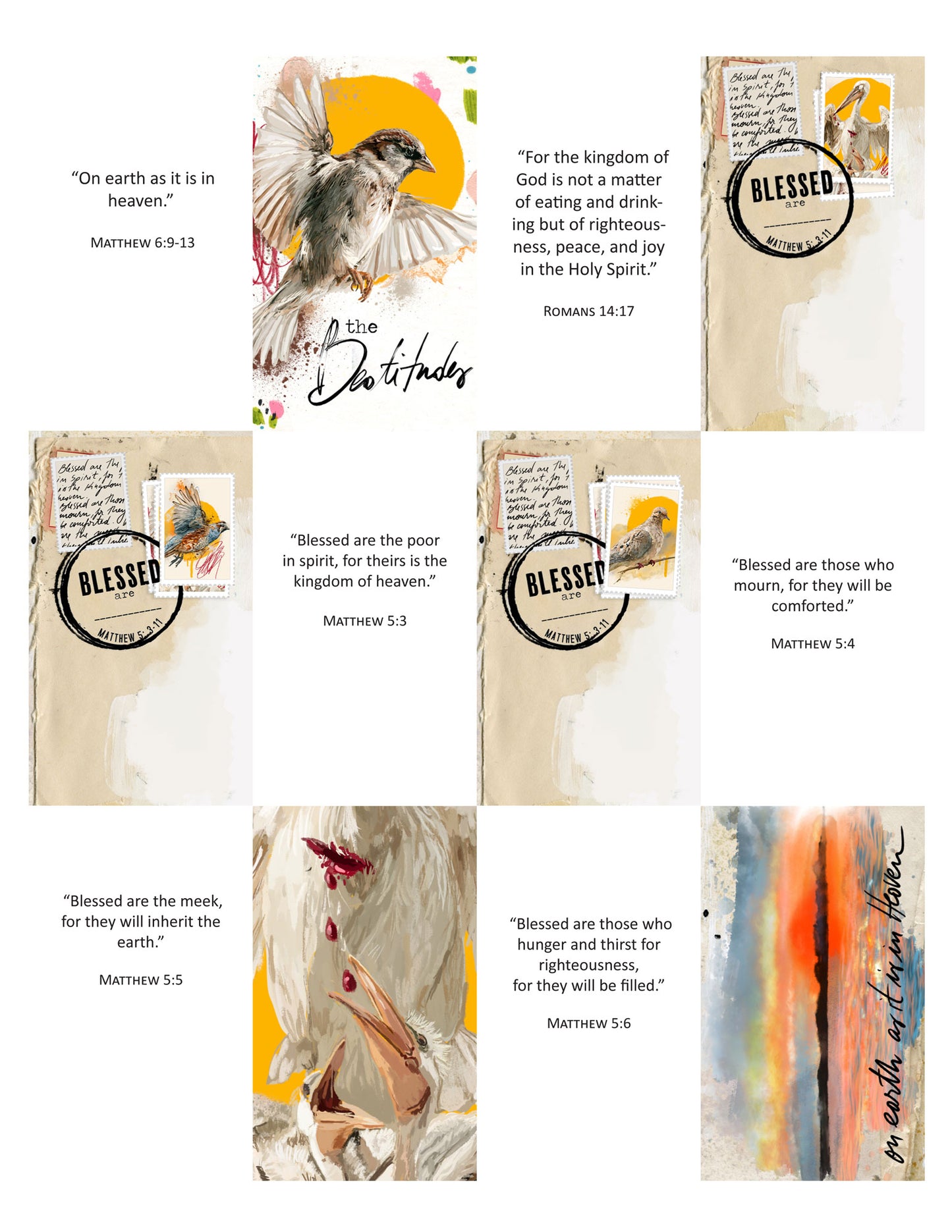 Beatitudes 1  - Bible Verse cards with option of Tin Box