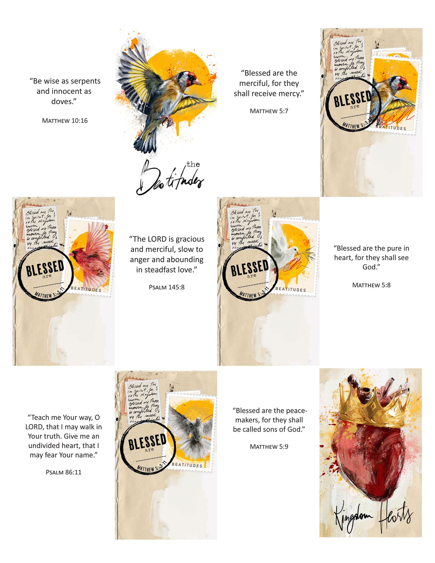 Beatitudes 2  - Bible Verse cards with option of Tin Box