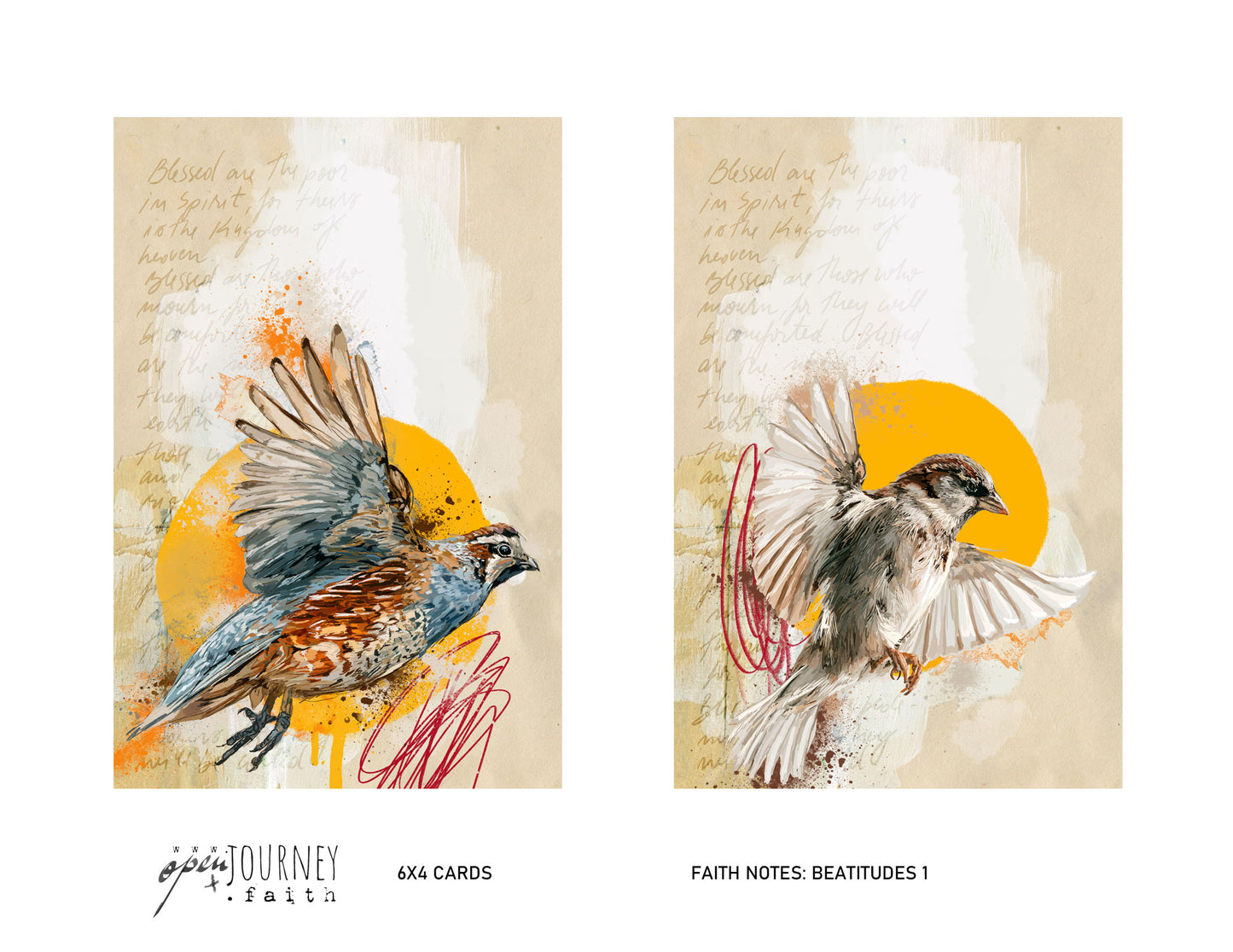 Beatitudes 1-  set of 18 JOURNALING CARDS  mix