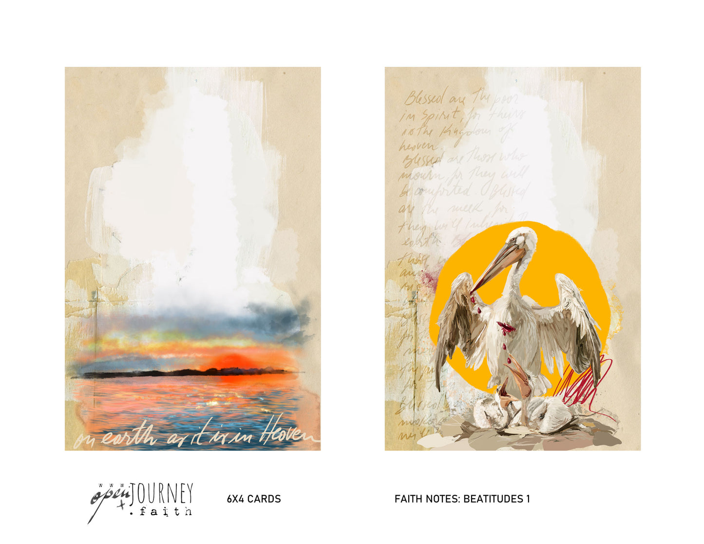 Beatitudes 1-  set of 18 JOURNALING CARDS  mix