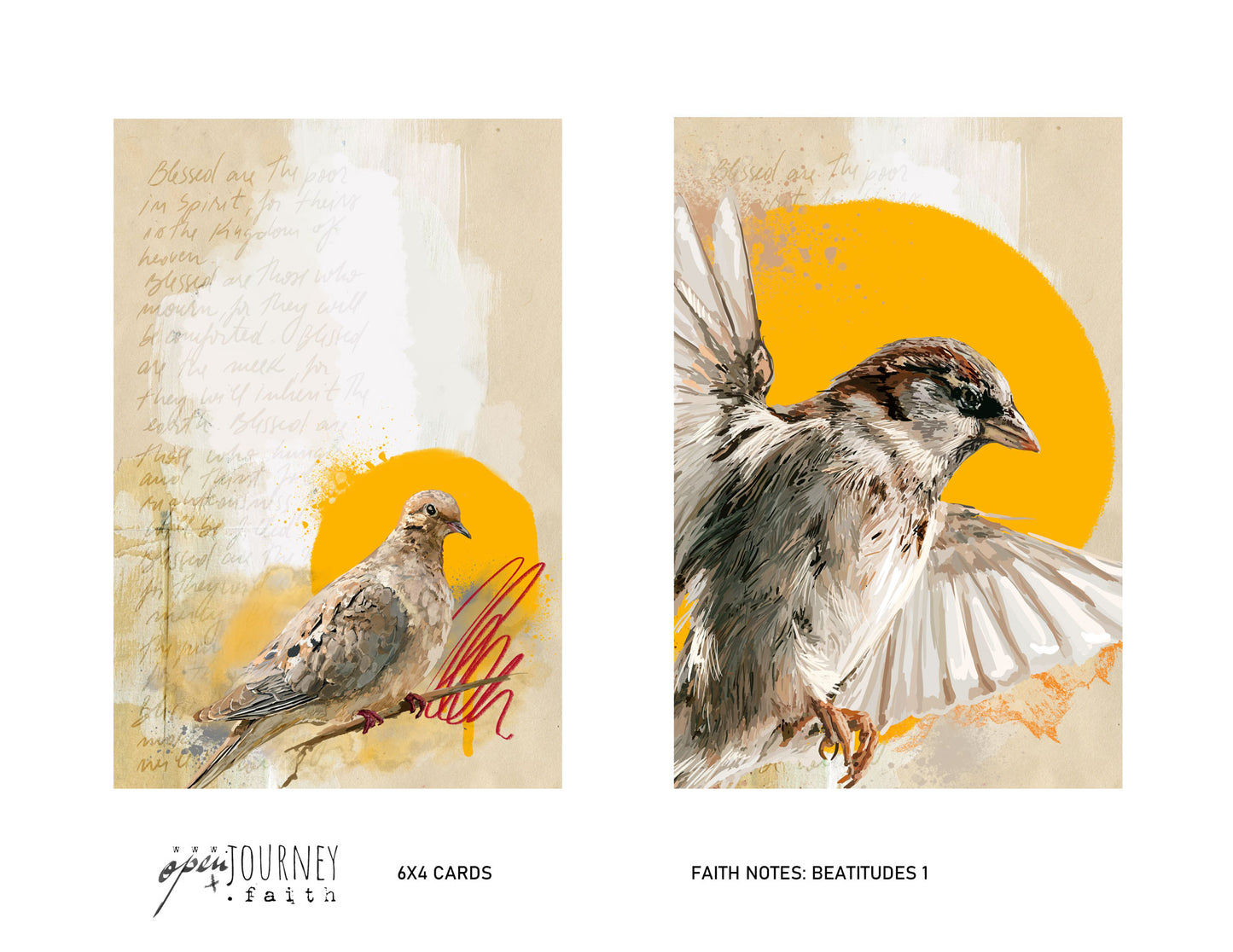 Beatitudes 1-  set of 18 JOURNALING CARDS  mix