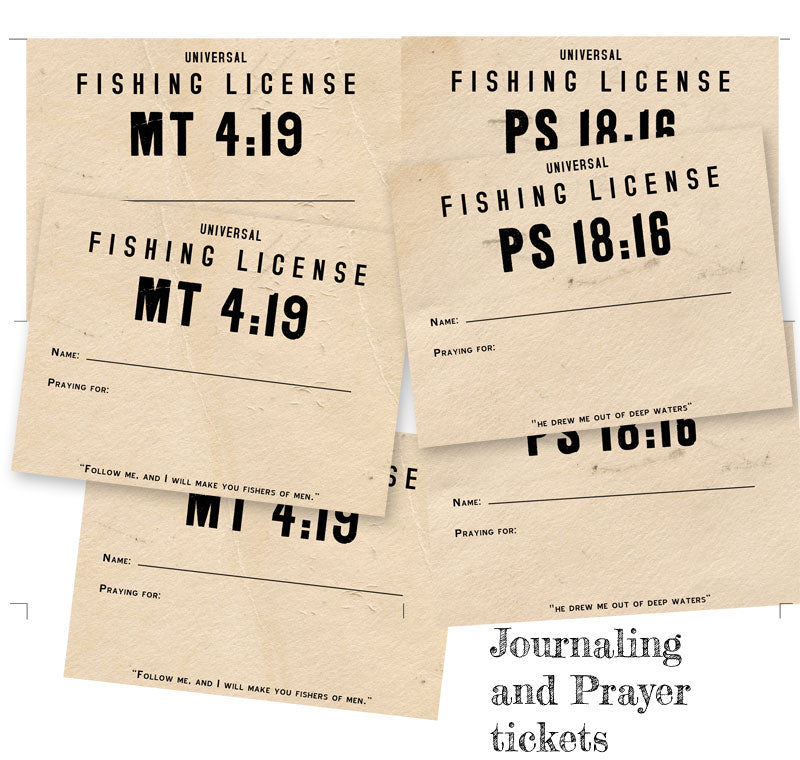 Fishers of Men -Journaling Tickets - digital download