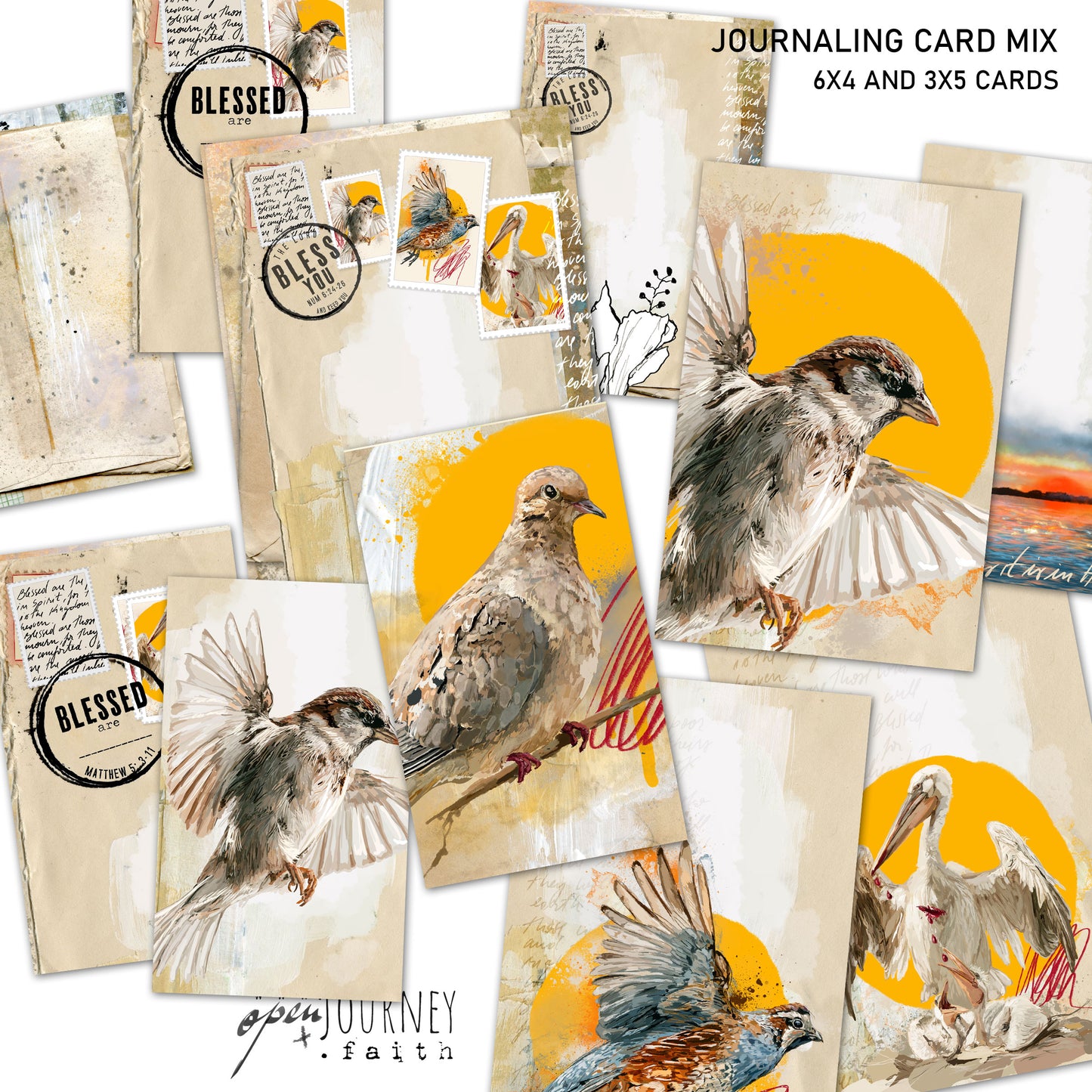 Beatitudes 1-  set of 18 JOURNALING CARDS  mix