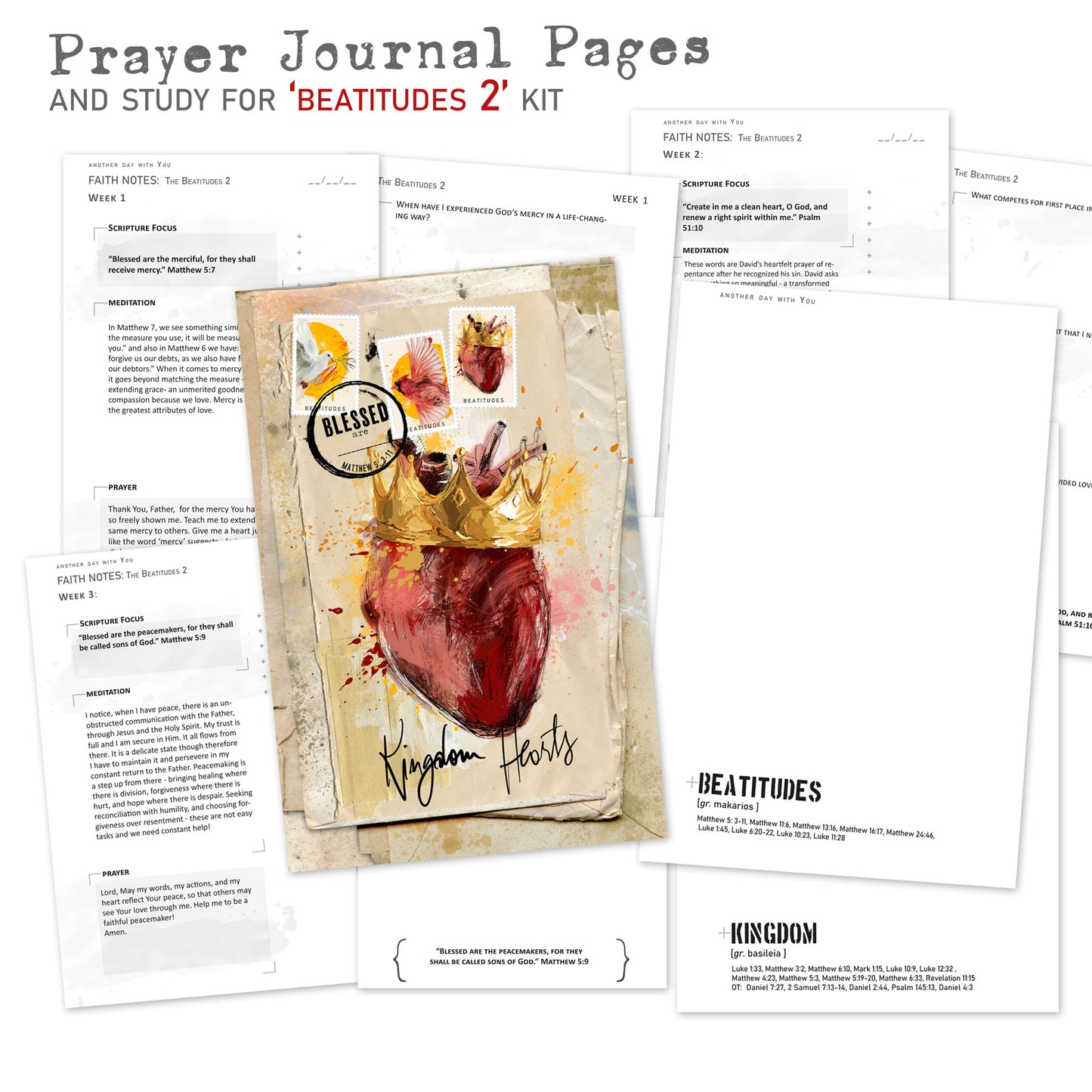 Beatitudes 2 kit PRAYER JOURNAL pages edition