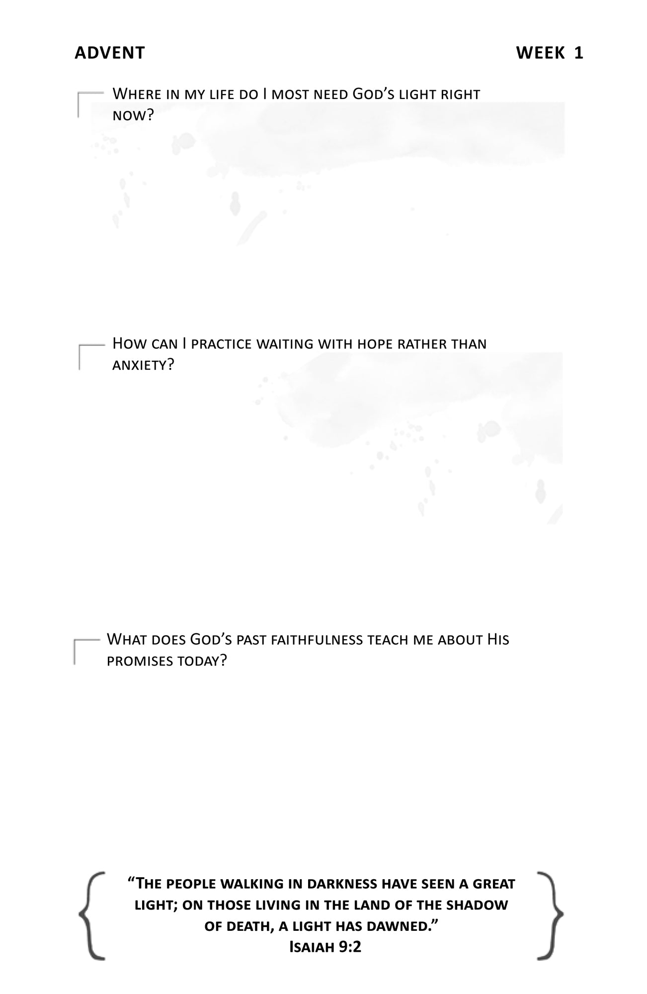 ADVENT kit Prayer Journal pages