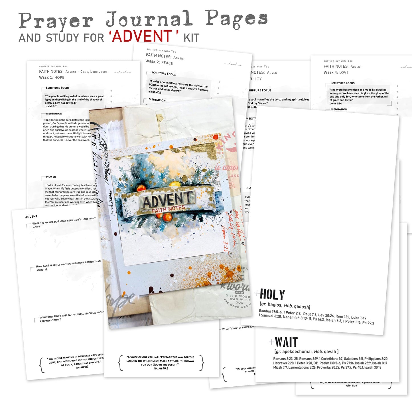 ADVENT kit Prayer Journal pages