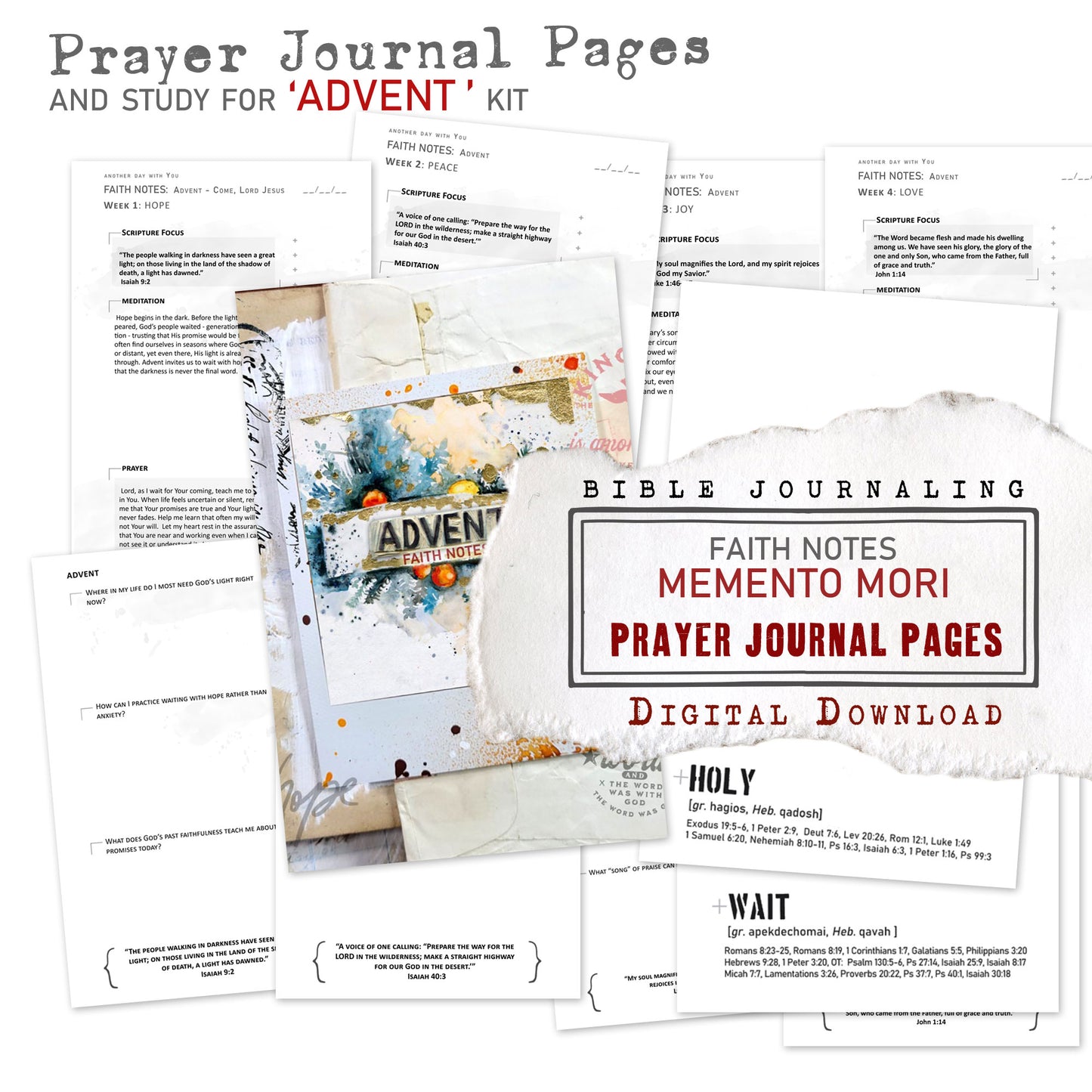 ADVENT kit Prayer Journal pages