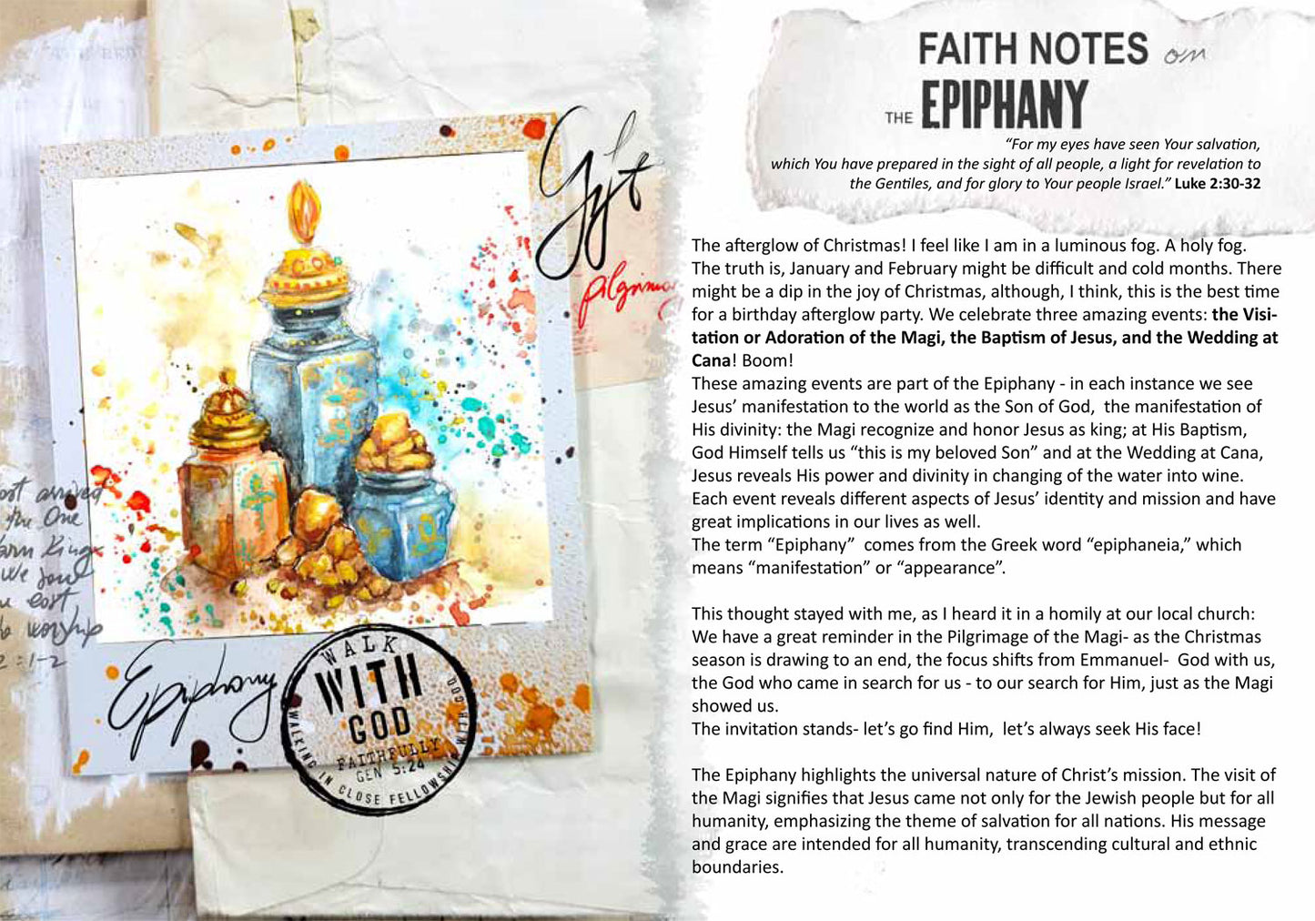 EPIPHANY KIT (Faith Notes) - Bible Journaling kit- digital download