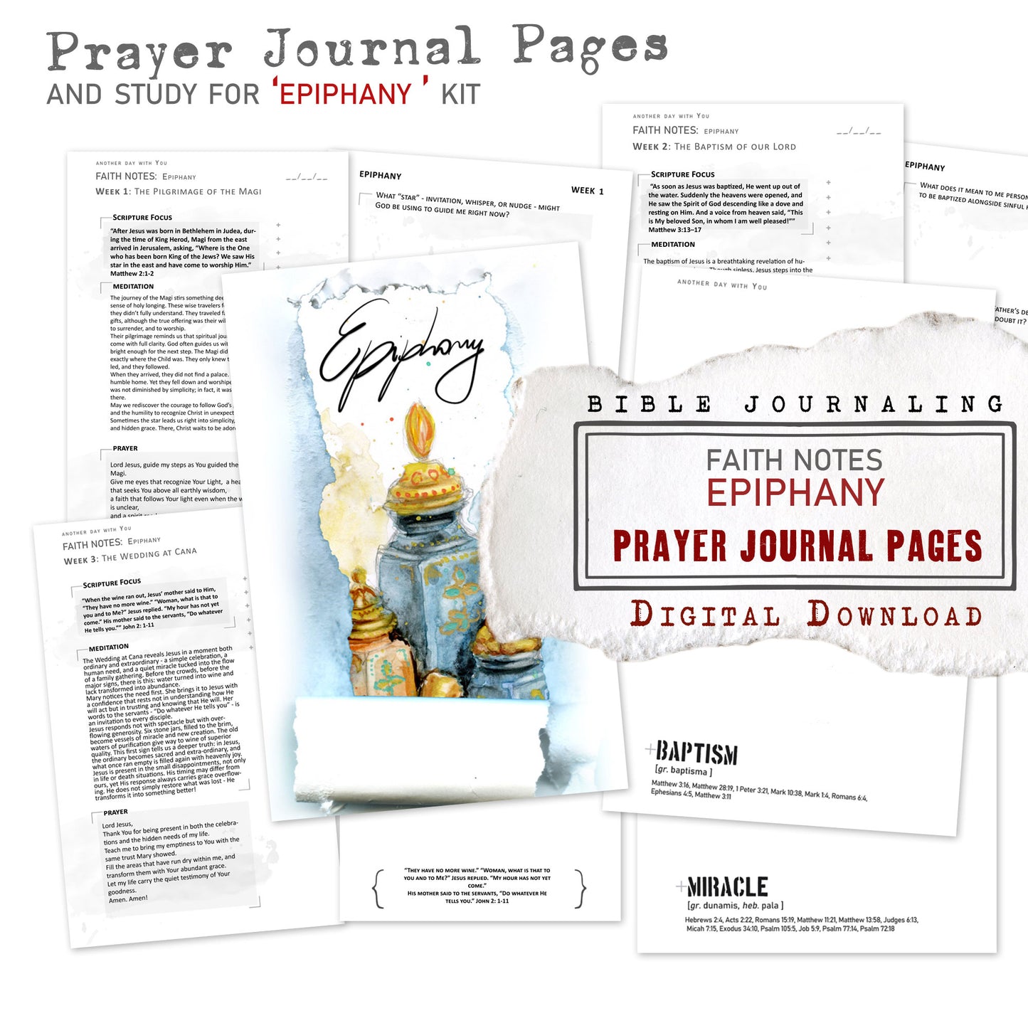 EPIPHANY kit Prayer Journal pages edition