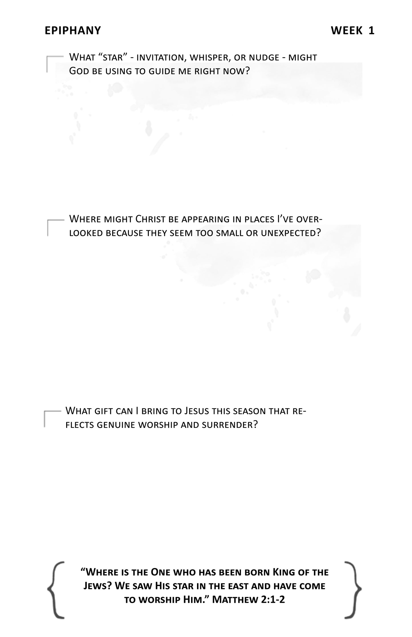 EPIPHANY kit Prayer Journal pages edition