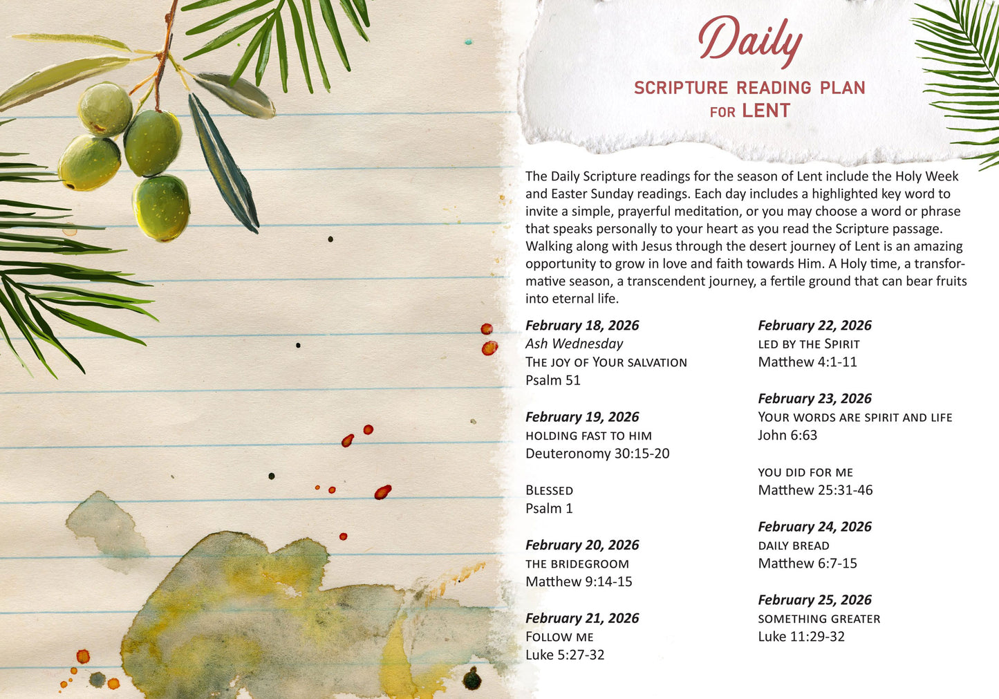 **DAILY READINGS FOR LENT kit ** Digital Download