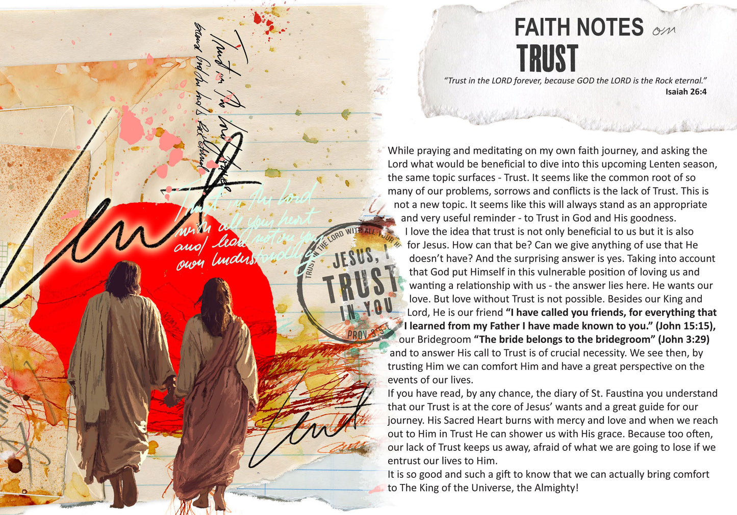 **LENT-TRUST- kit ** for Bible Journaling - Faith Notes series