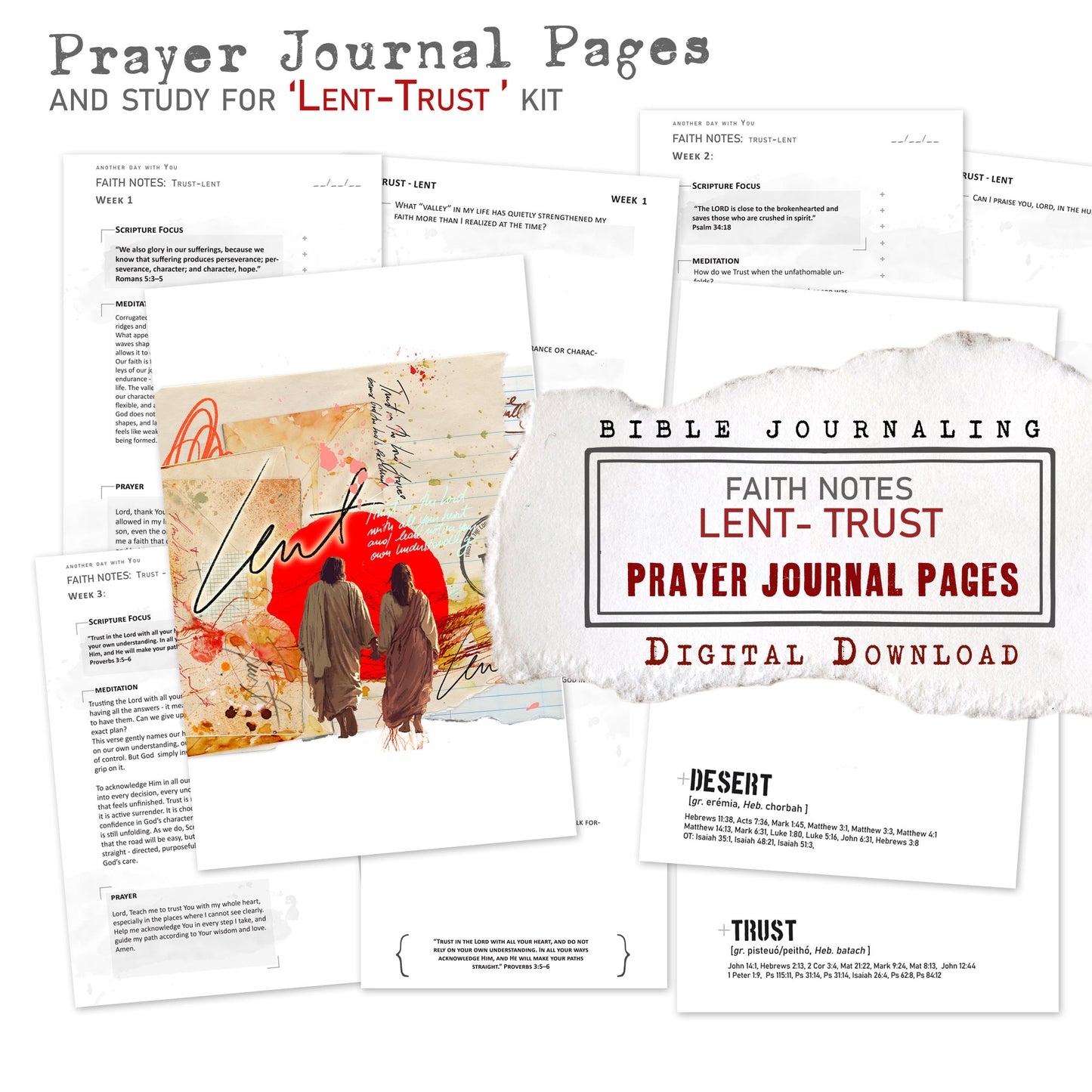 LENT-TRUST kit PRAYER JOURNAL pages edition