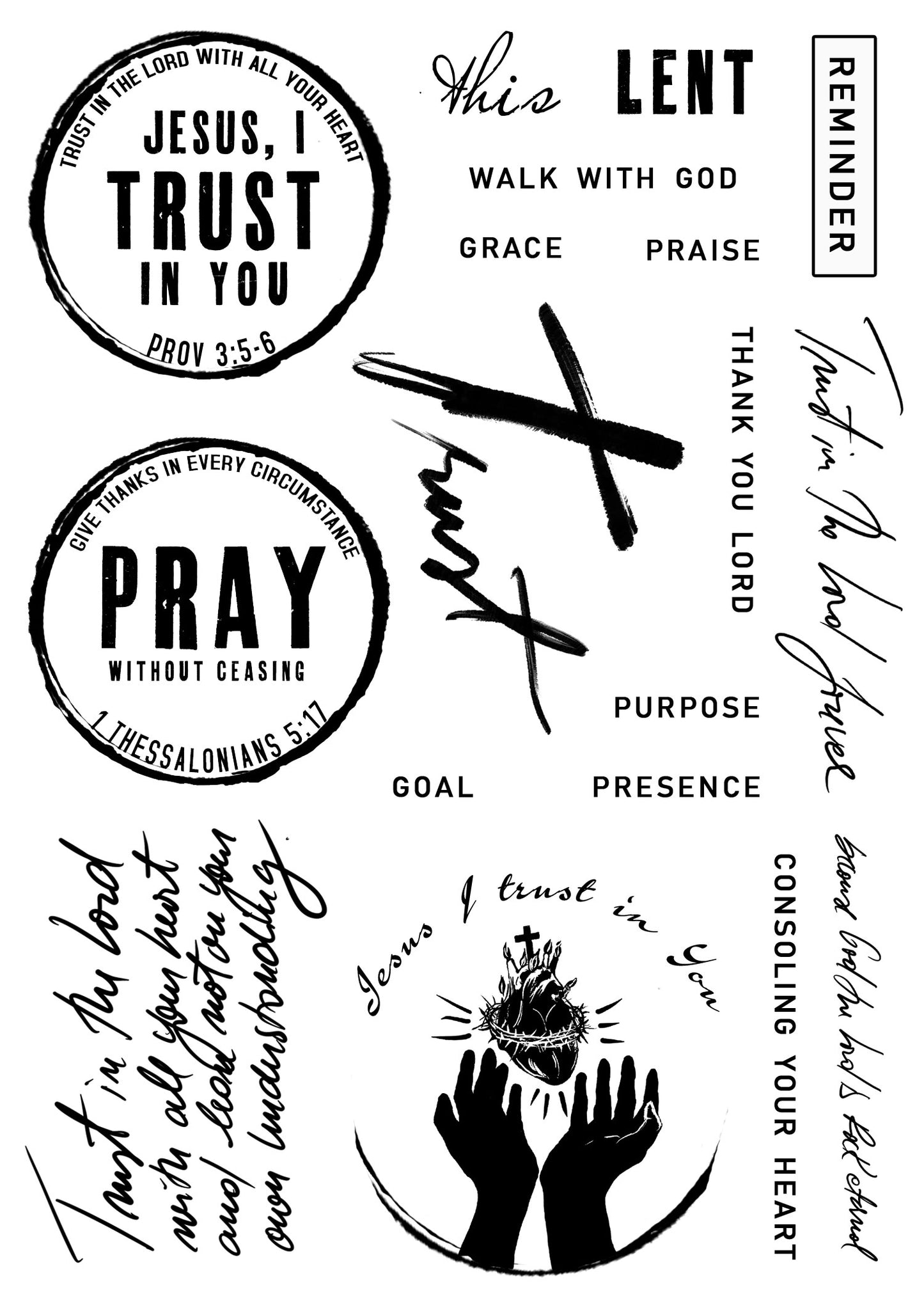 LENT-TRUST Stamp set  - Faith Notes