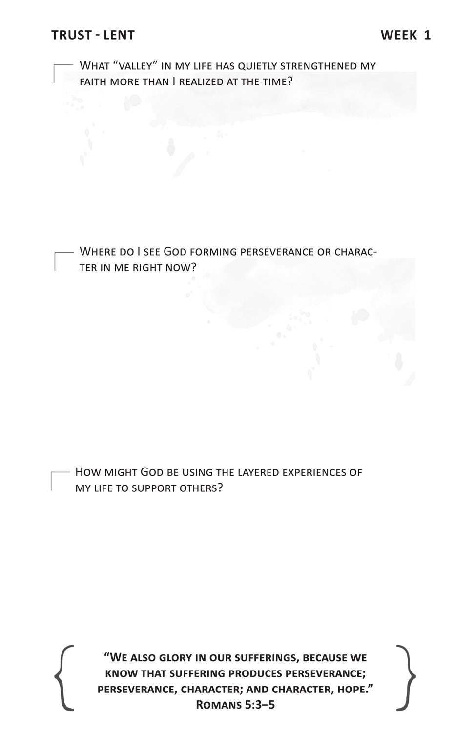 LENT-TRUST kit PRAYER JOURNAL pages edition