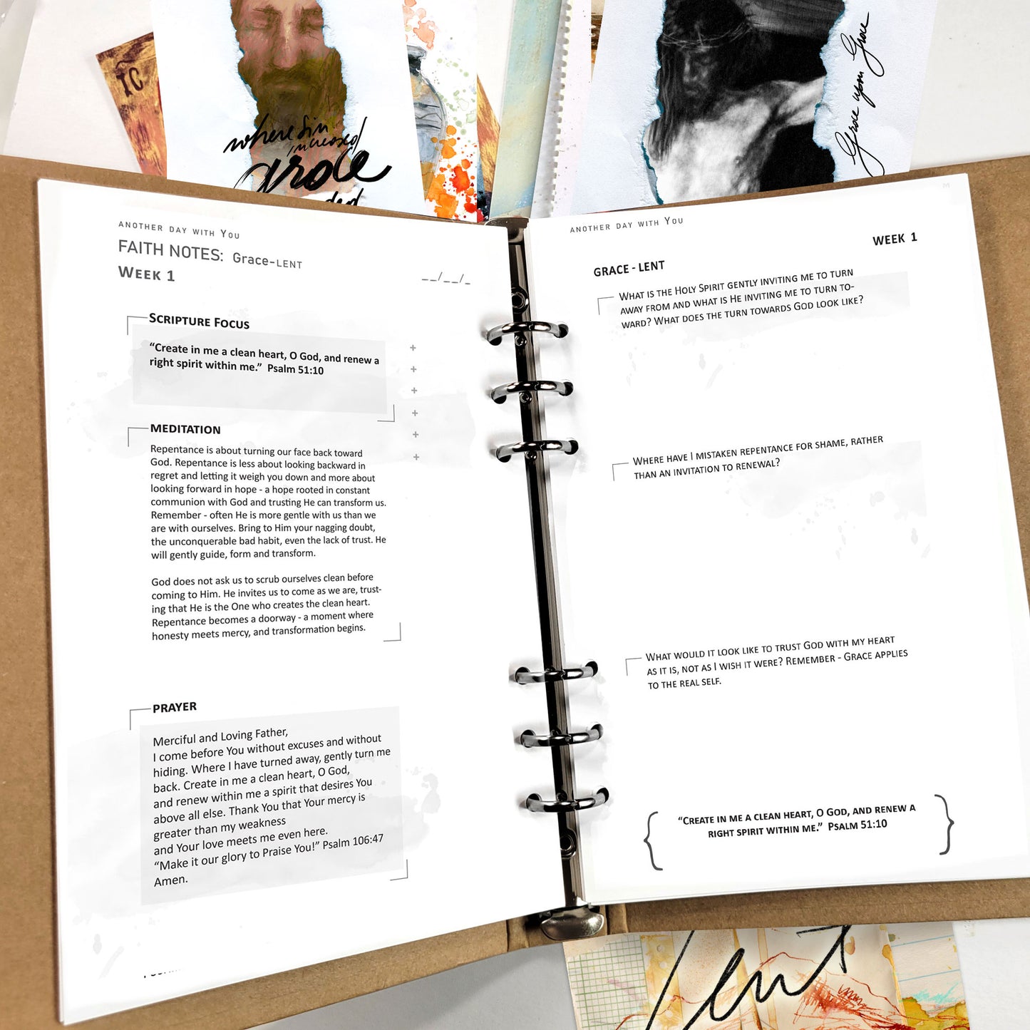 GRACE-LENT kit PRAYER JOURNAL pages edition