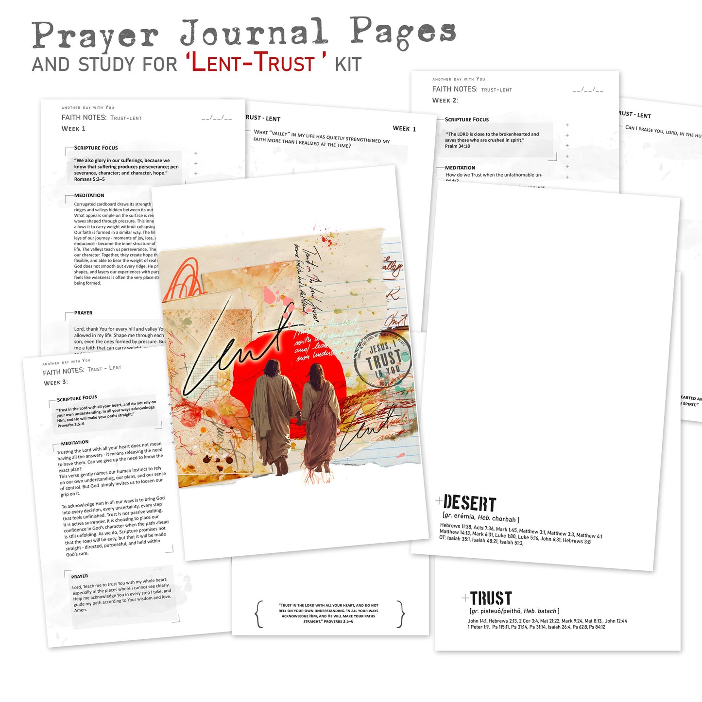 LENT-TRUST kit PRAYER JOURNAL pages edition