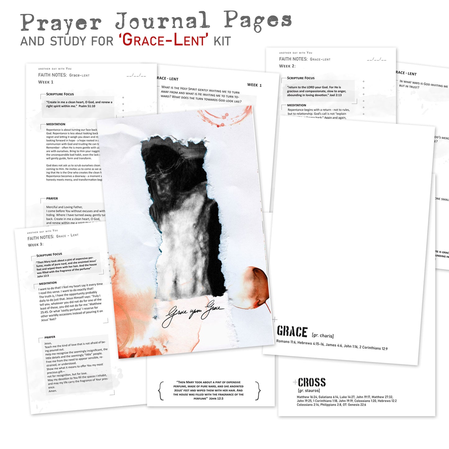 GRACE-LENT kit PRAYER JOURNAL pages edition