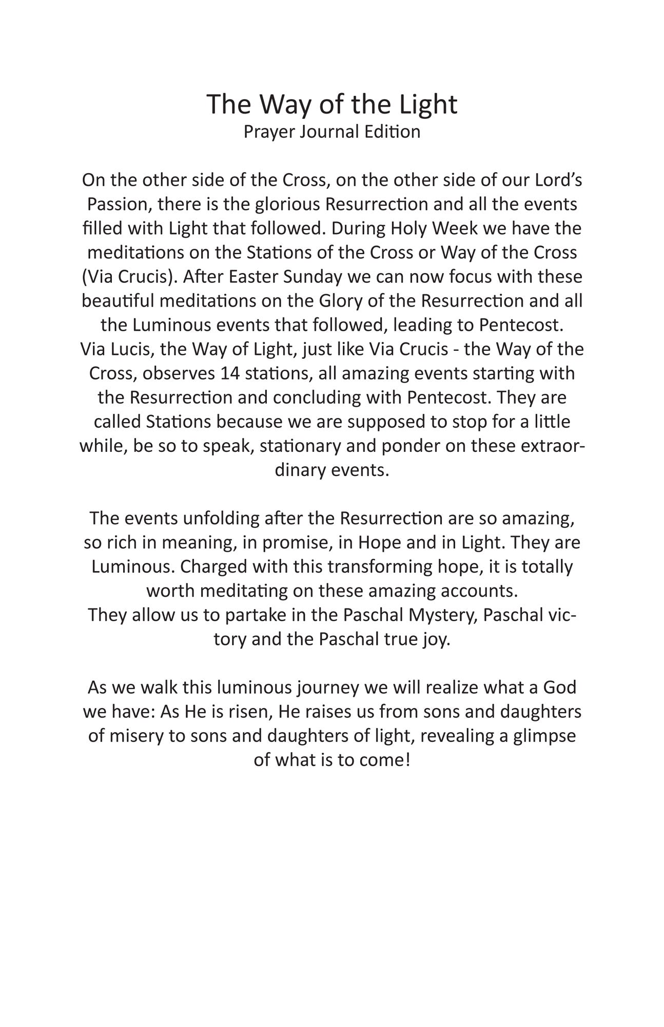 "Way of the Light" kit PRAYER JOURNAL pages edition