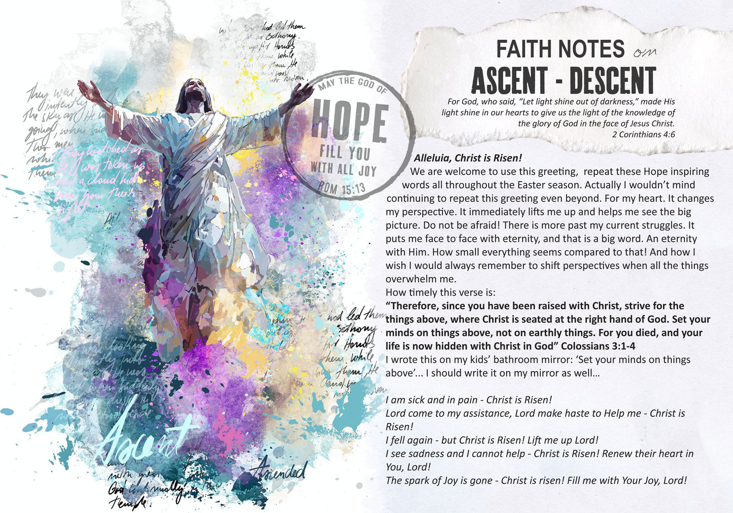 ASCENT-DESCENT KIT Digital Download -Bible Journaling kit Faith Notes series