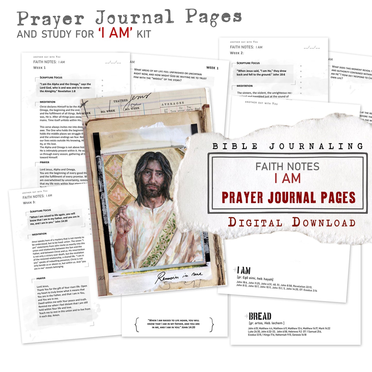 I AM kit PRAYER JOURNAL pages edition