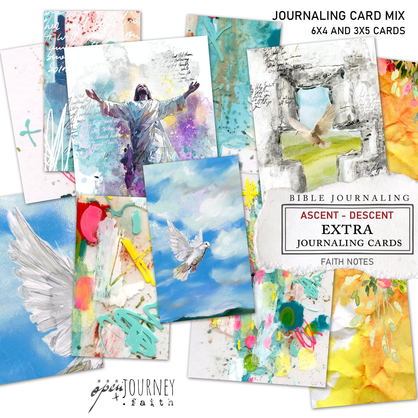 ASCENT-DESCENT-  set of 18 JOURNALING CARDS  mix
