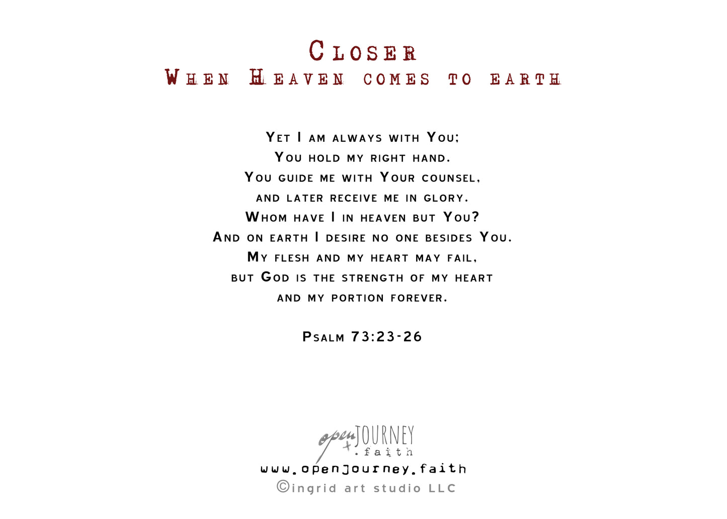 Jesus and I -  Prayer Card and Prints