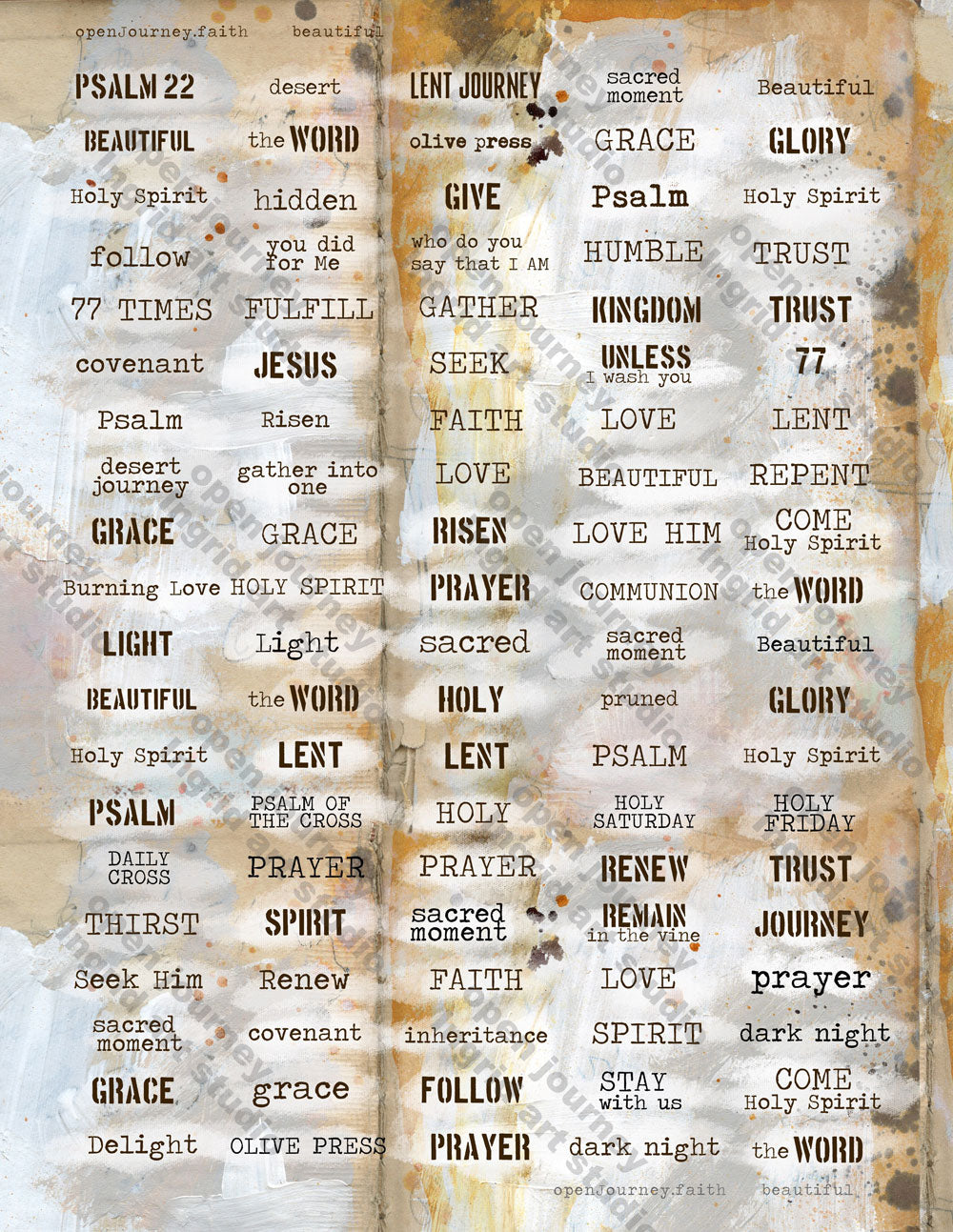 Beautiful 6 - ADD ON  - LENT Scripture reading plan, Post Stamps and word stickers