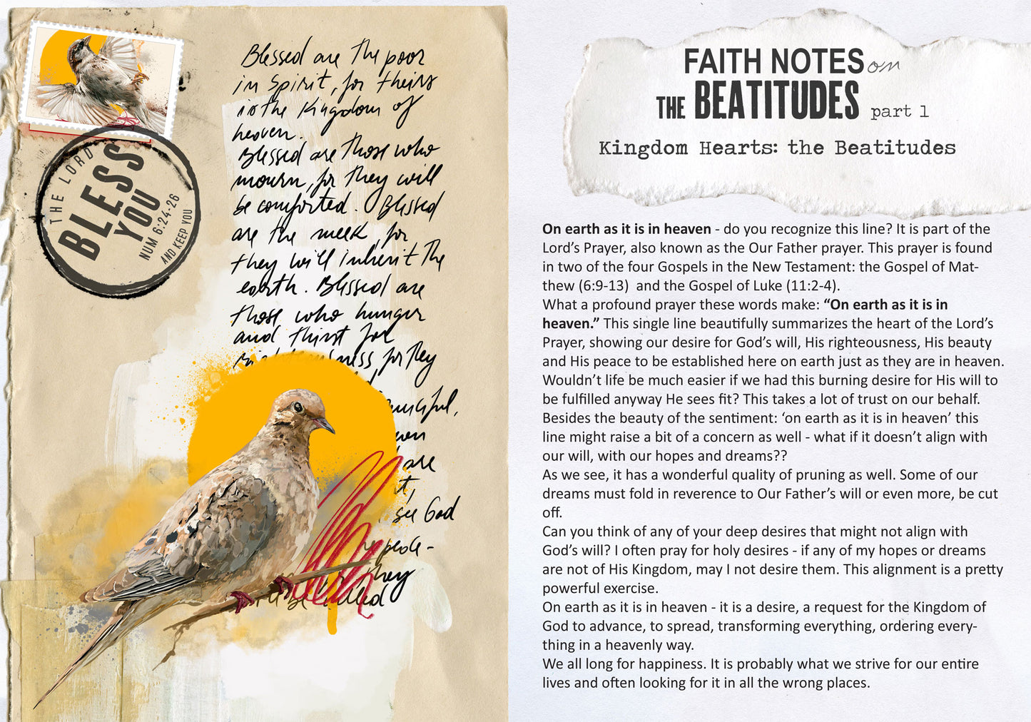 'Beatitudes 1' KIT Digital Download -Bible Journaling kit Faith Notes series