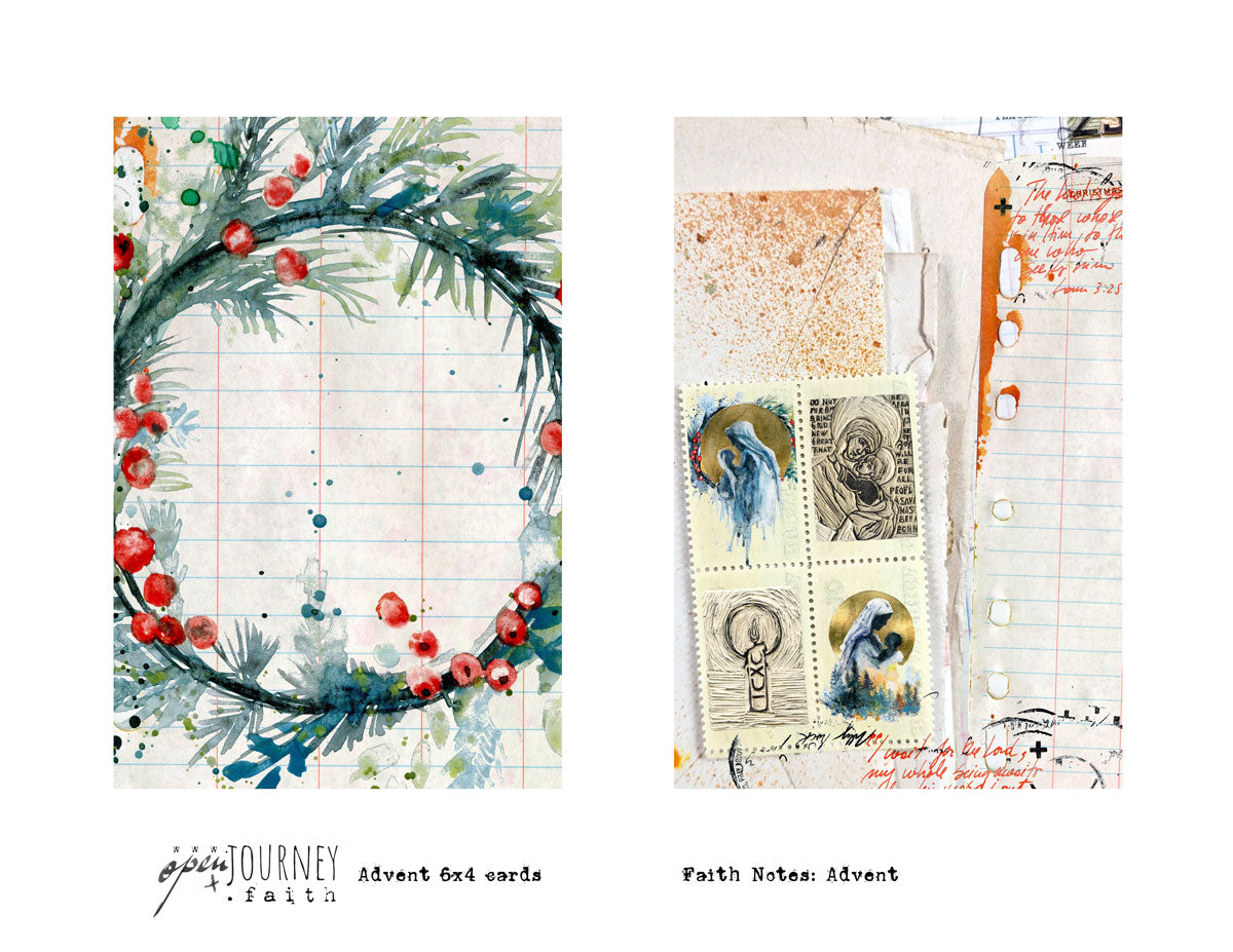 ADVENT-  set of 13 journaling cards mix