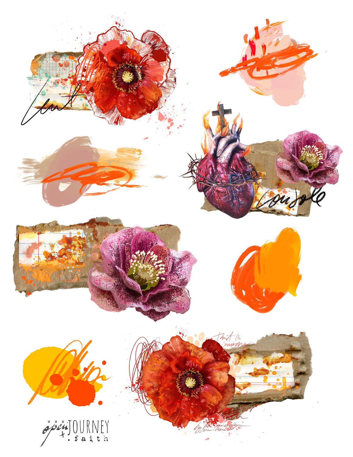 LENT-TRUST KIT Digital Download -Bible Journaling kit Faith Notes series