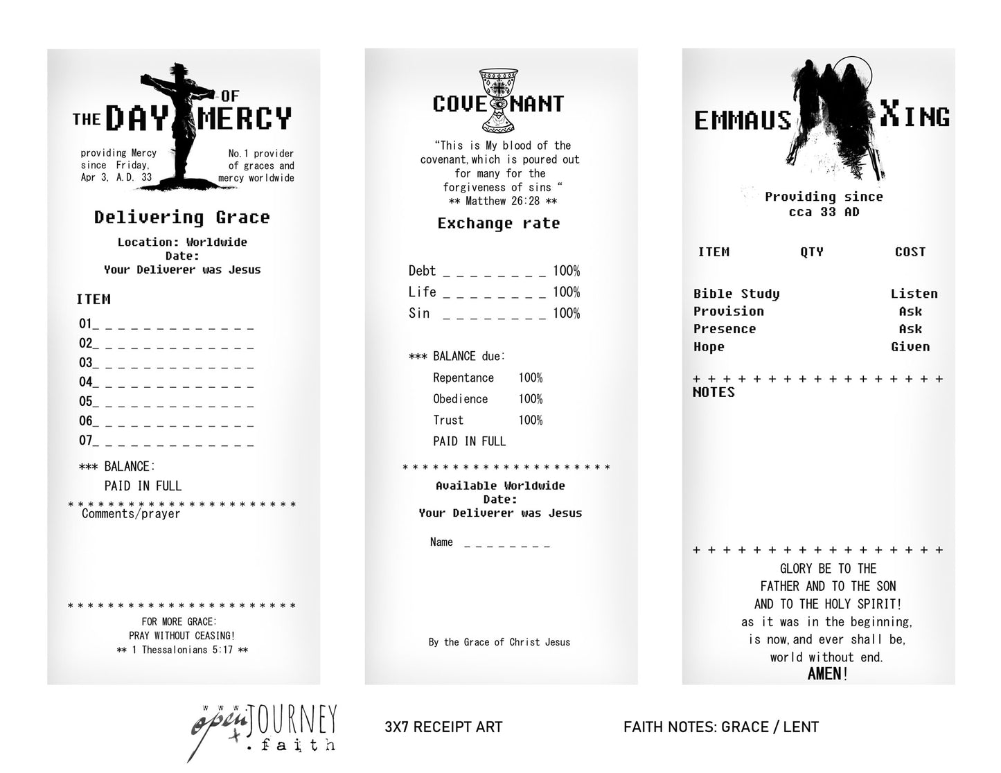 GRACE-LENT- Faith Receipts Journaling Elements