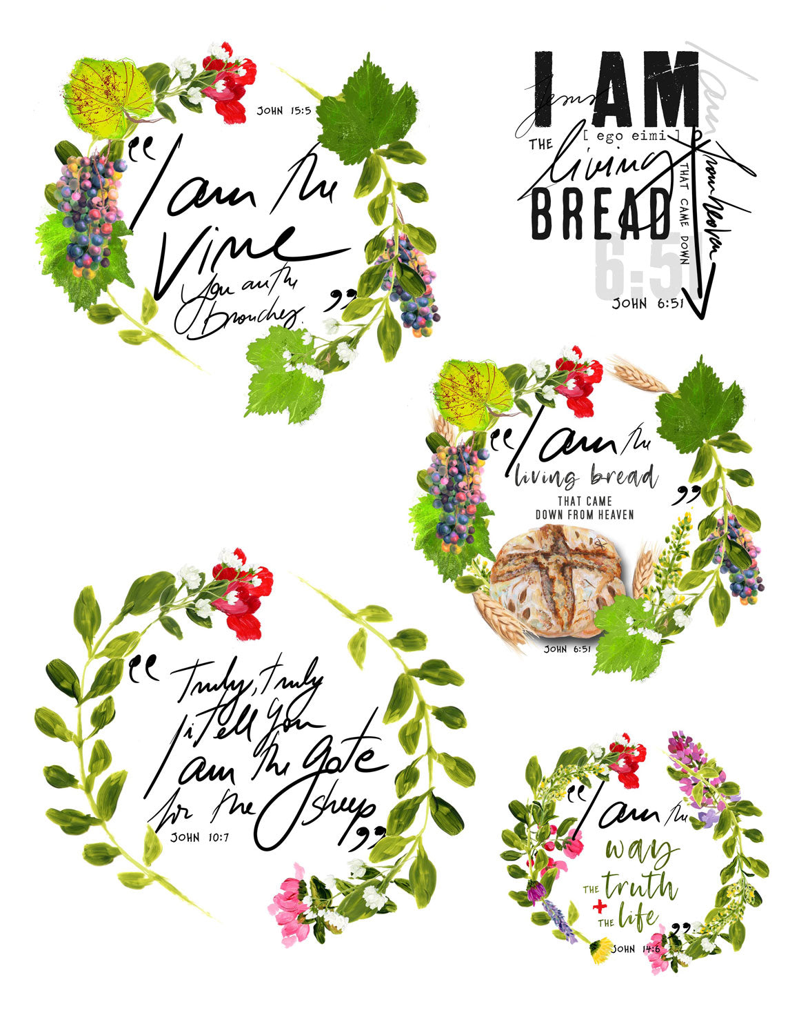 I AM  KIT Digital Download -Bible Journaling kit Faith Notes series