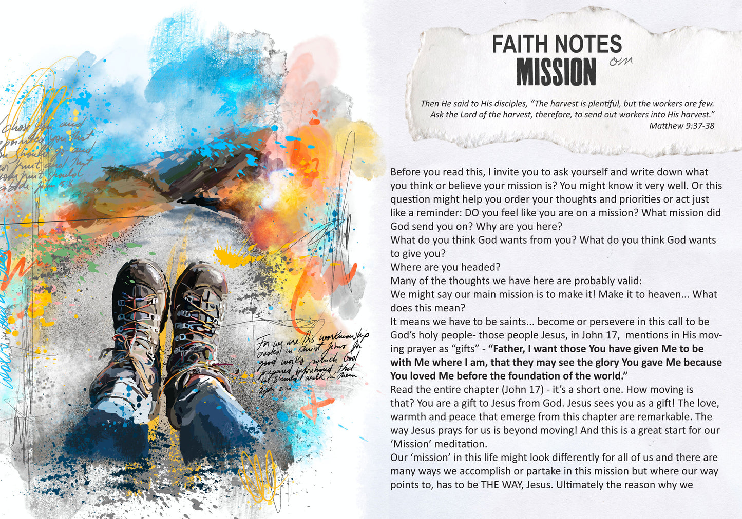 'Mission' KIT Digital Download -Bible Journaling kit Faith Notes series