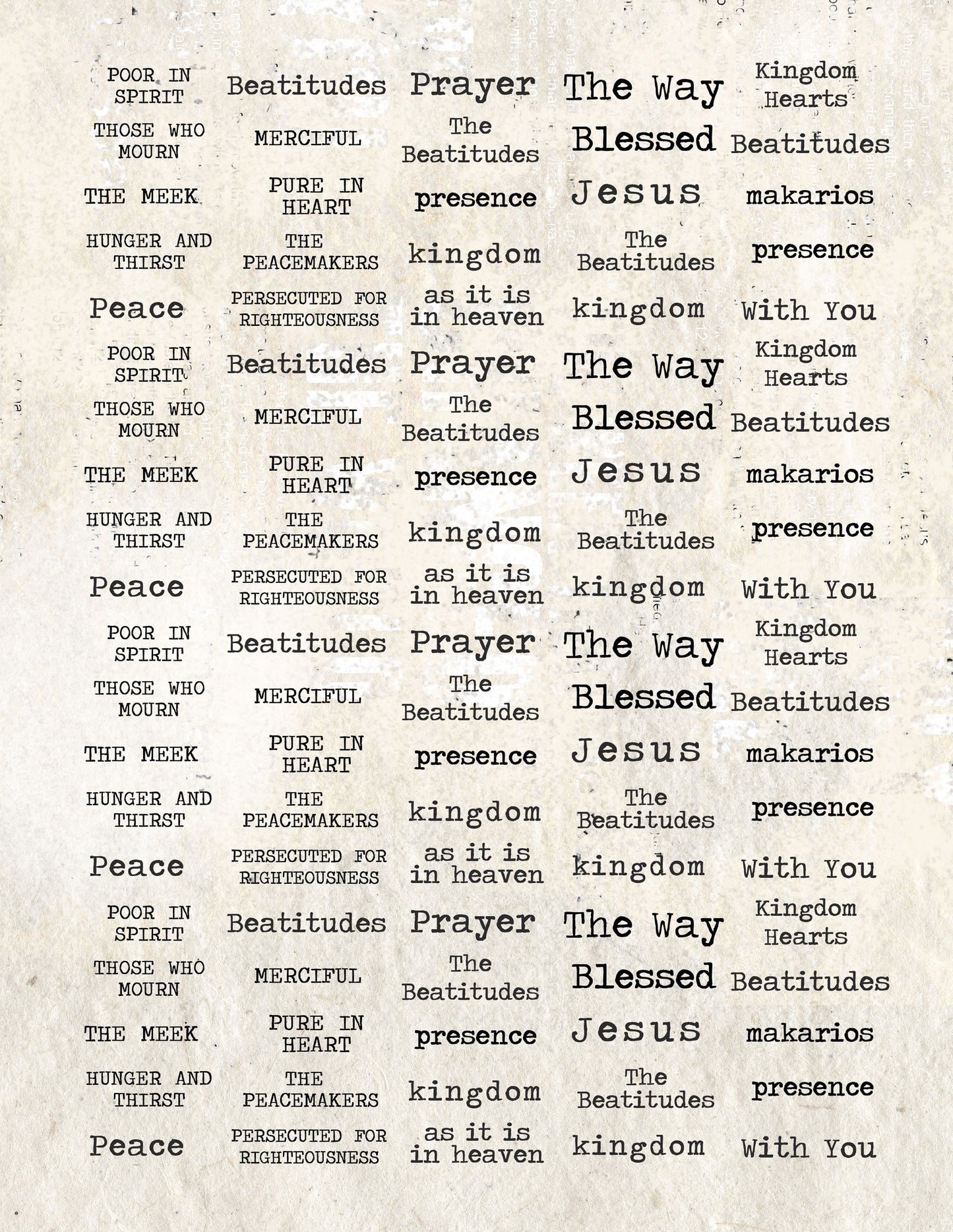 Beatitudes 2- Add-ons DIGITAL DOWNLOAD: Journaling Stickers and card sets