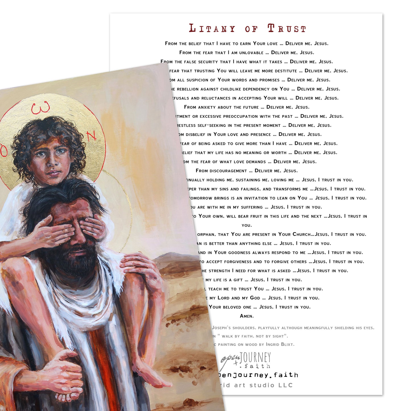 Trust - Jesus and Joseph - prayer card and prints