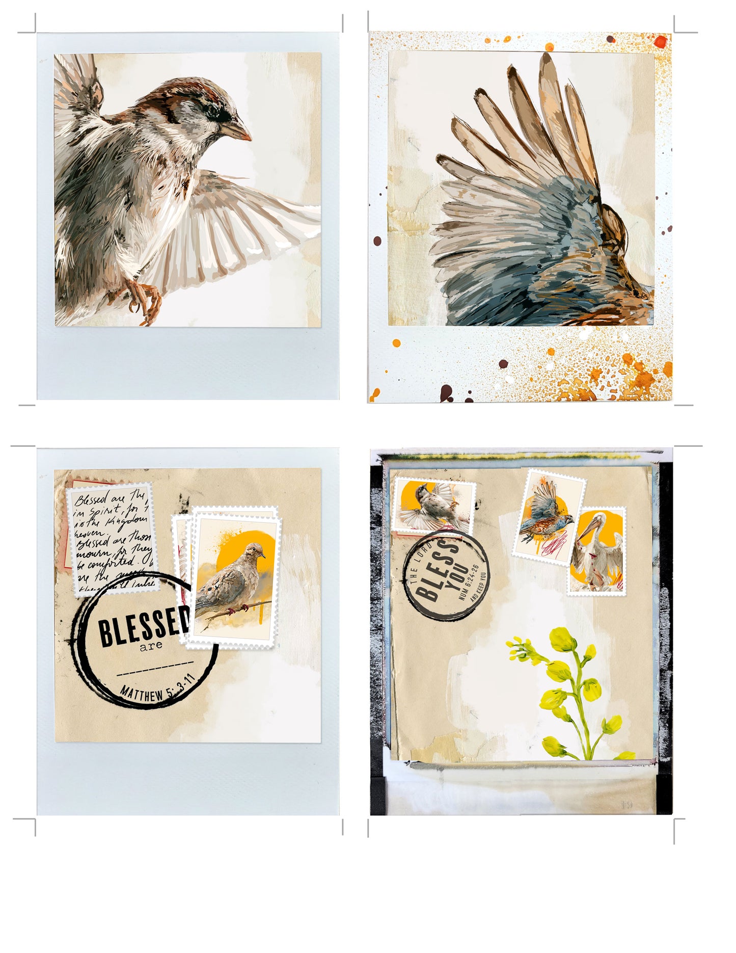 'Beatitudes 1'- 24 Journaling Polaroid style Cards