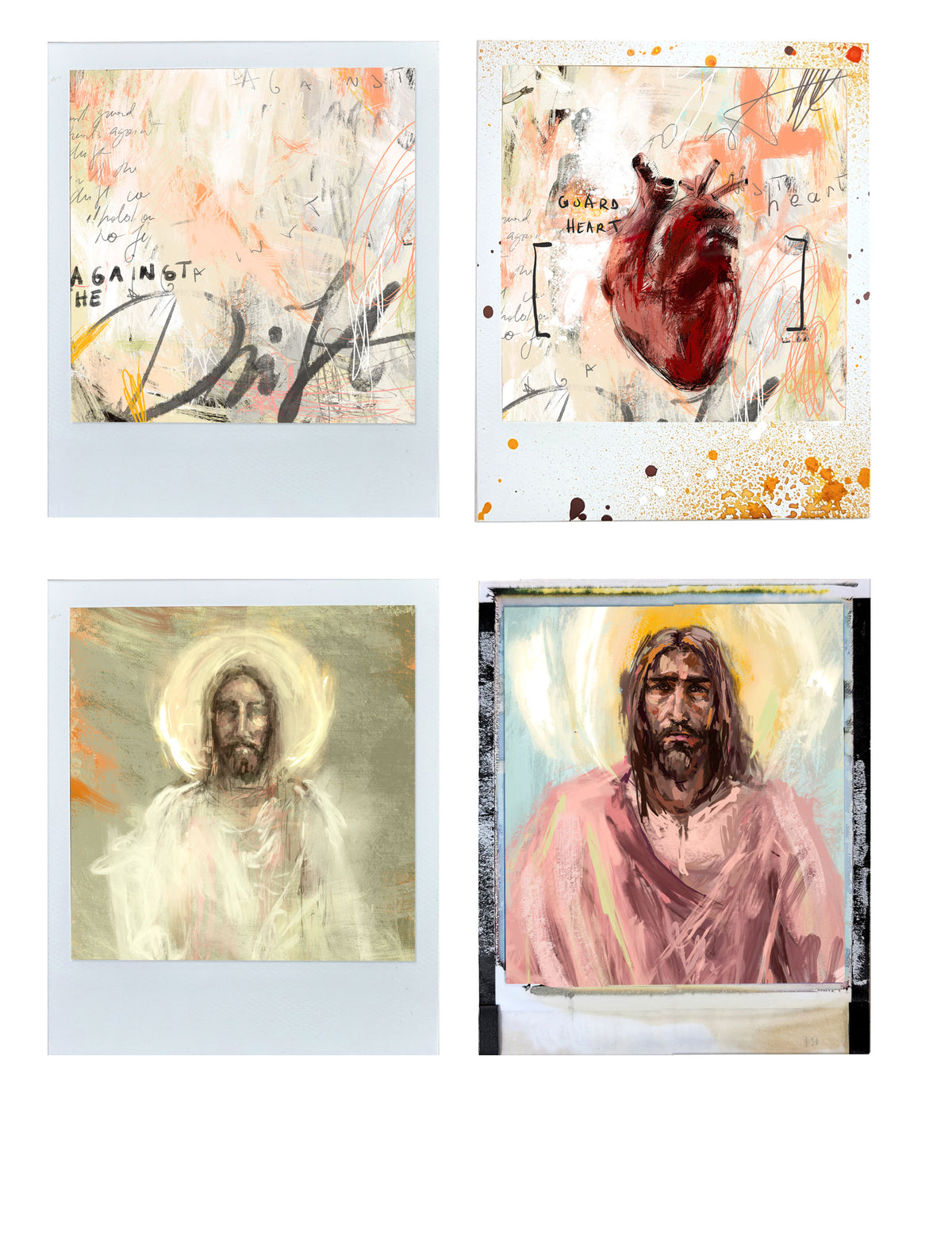 'Against the Drift'- 24 Journaling Polaroid style Cards