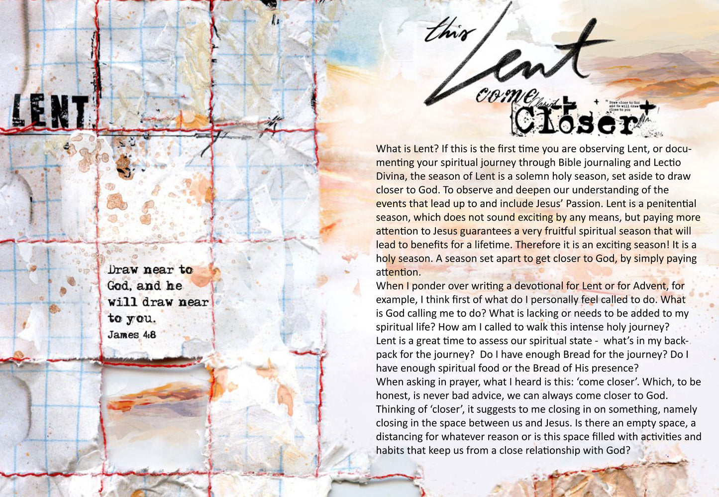 TAKE 4 - CLOSER Lent  kit for Bible Journaling