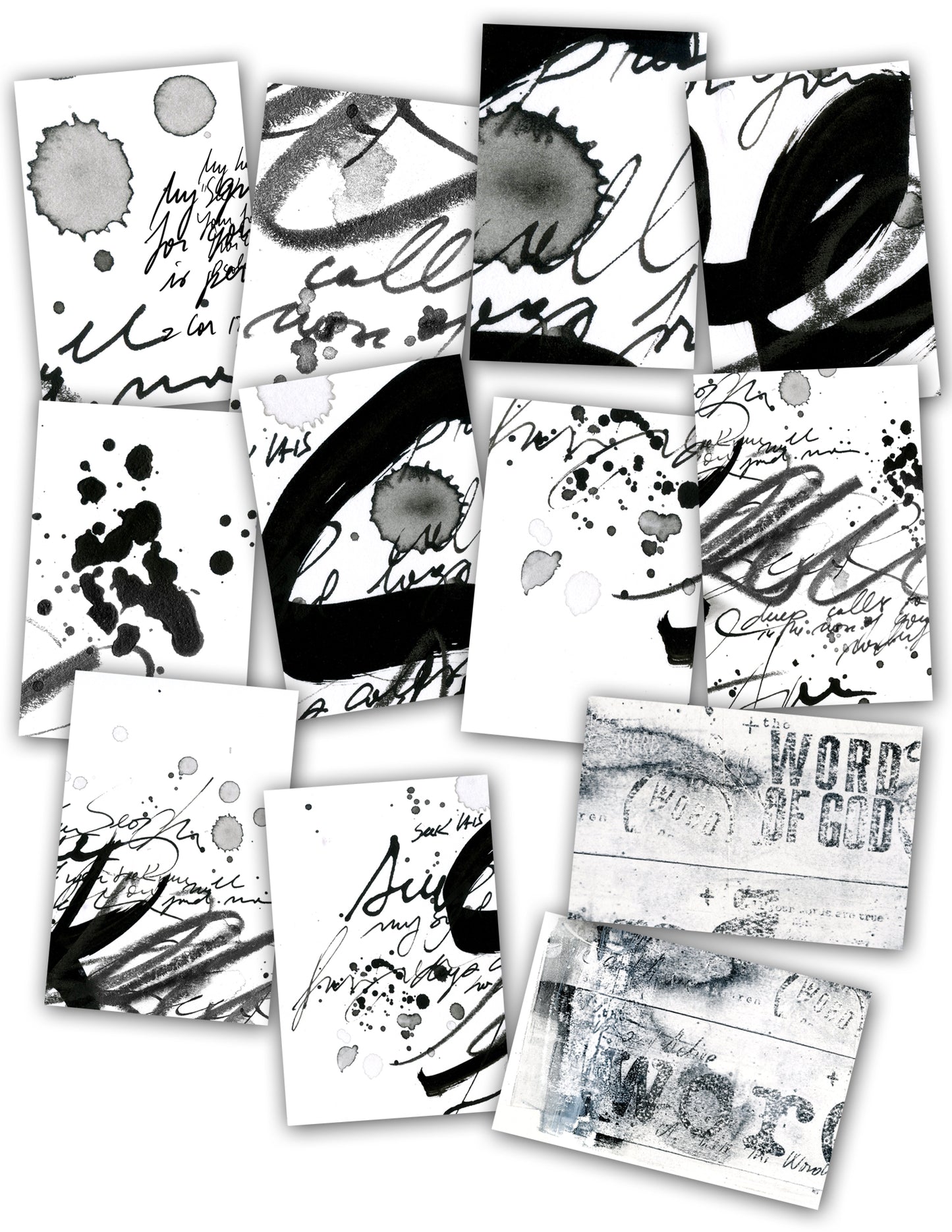 Collage cards - mix media 2x3 stickers