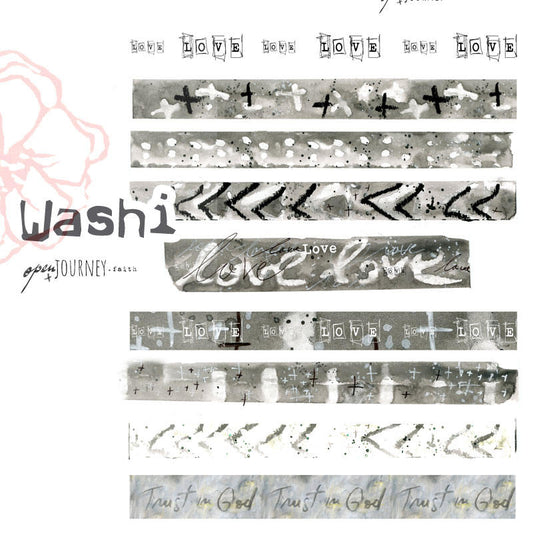 Washi Strips, Love theme - digital download for bible journaling, card making and craft