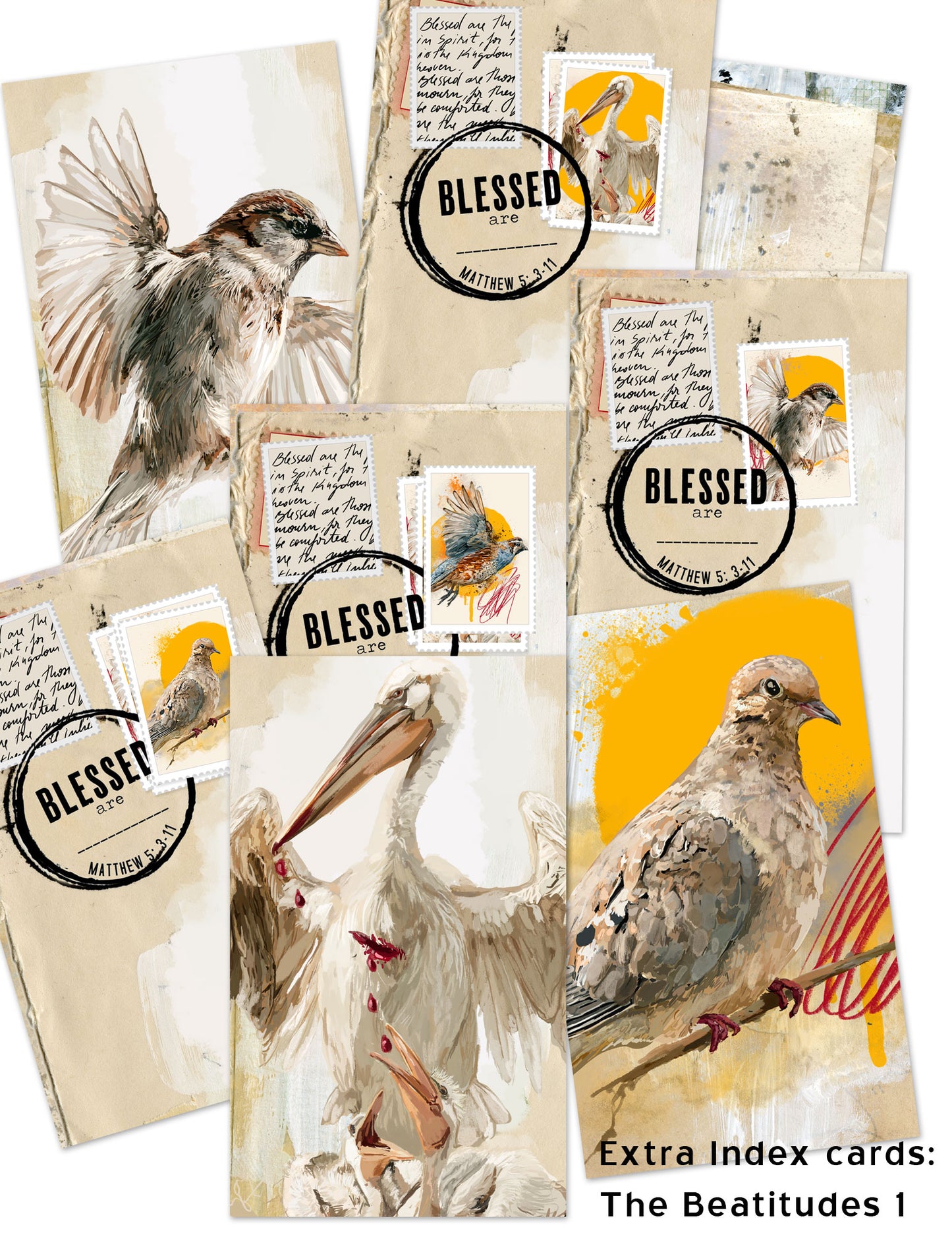 Beatitudes 1-  set of 18 JOURNALING CARDS  mix