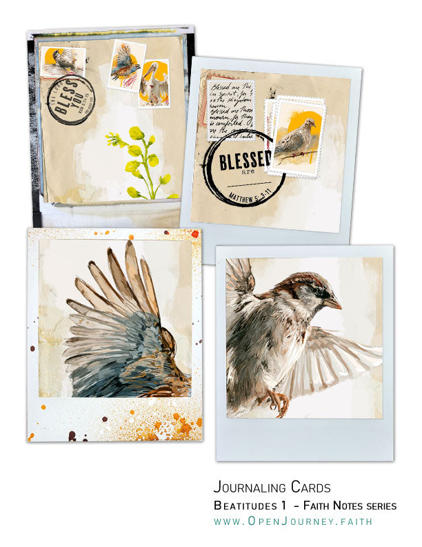 'Beatitudes 1'- 24 Journaling Polaroid style Cards