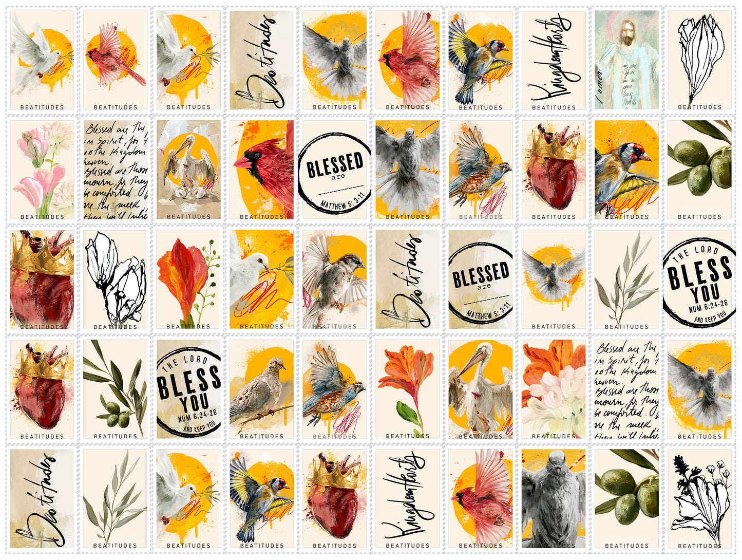 Beatitudes 2- Add-ons DIGITAL DOWNLOAD: Journaling Stickers and card sets