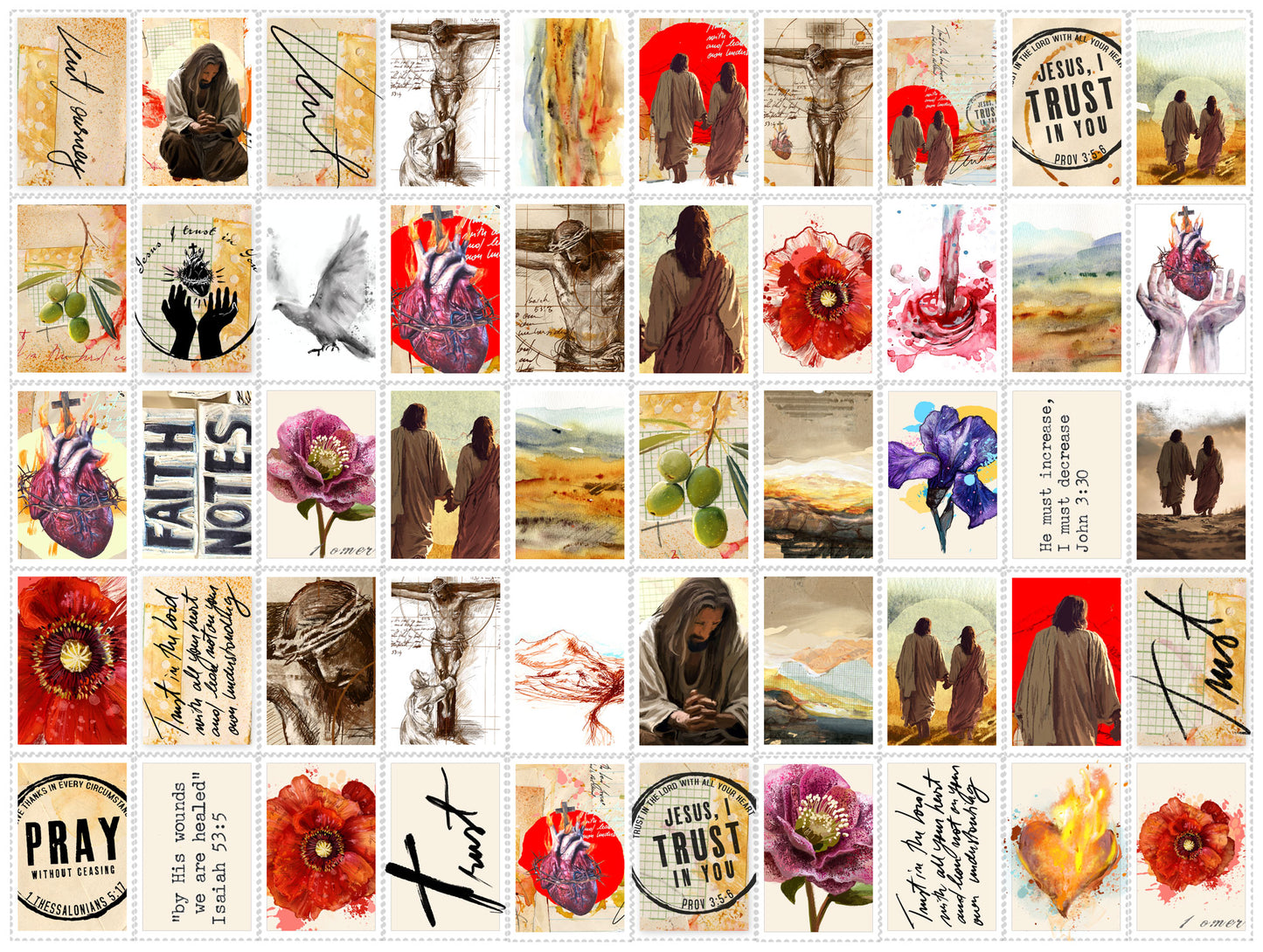 LENT-TRUST sticker pack - variety stickers for Bible Journaling