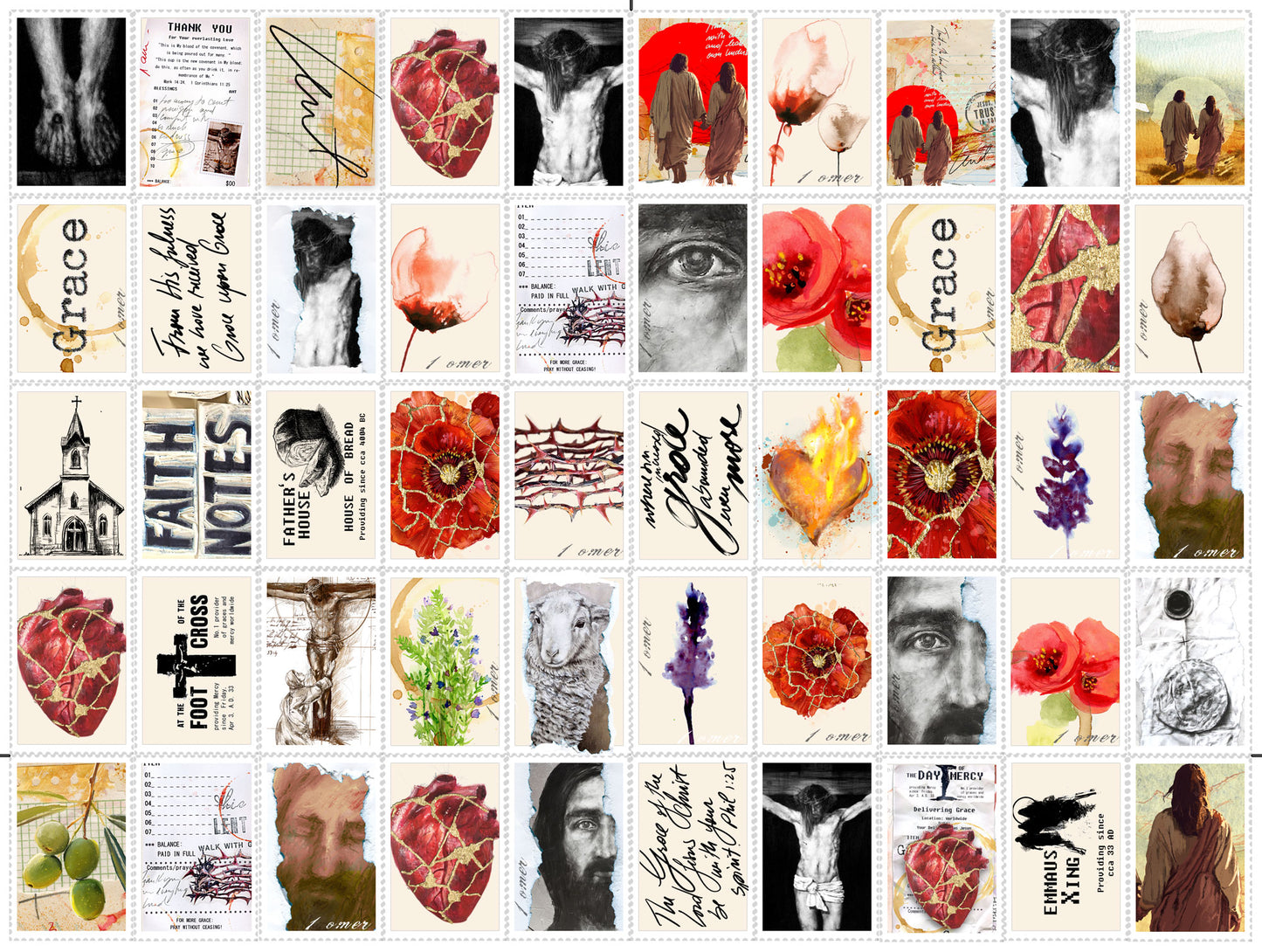 GRACE-LENT sticker pack - variety stickers for Bible Journaling