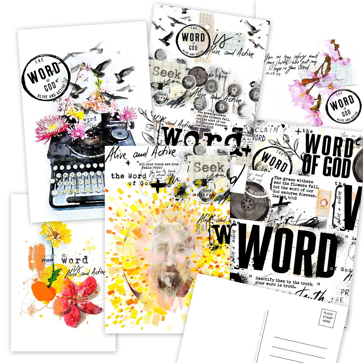 Word of God - set of 6 postcards