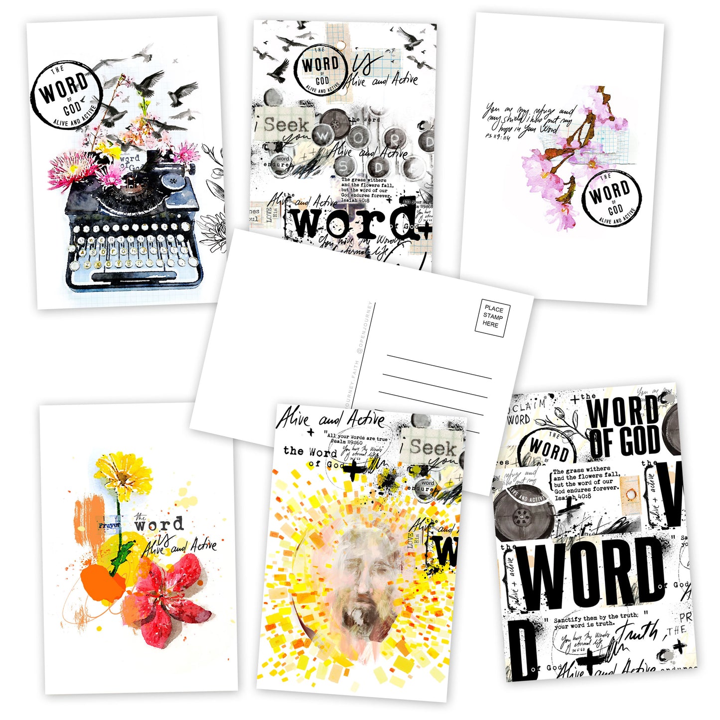 Word of God - set of 6 postcards